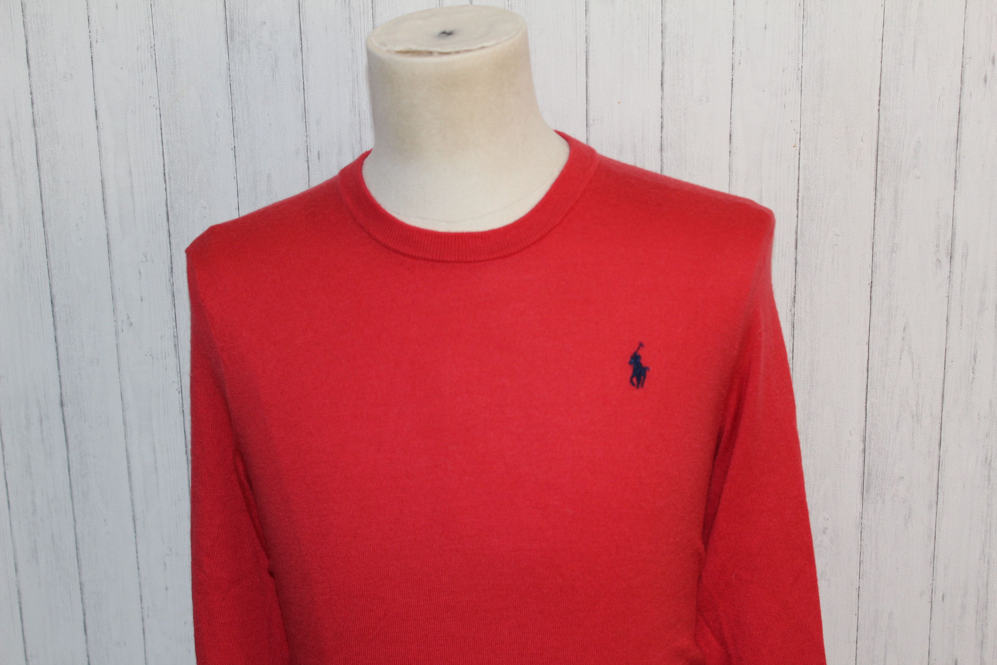 Polo Ralph Lauren RALPH LAUREN Crew Neck Merino Wool Red Knitted Jumper Size M Size US M / EU 48-50 / 2 - 3 Thumbnail