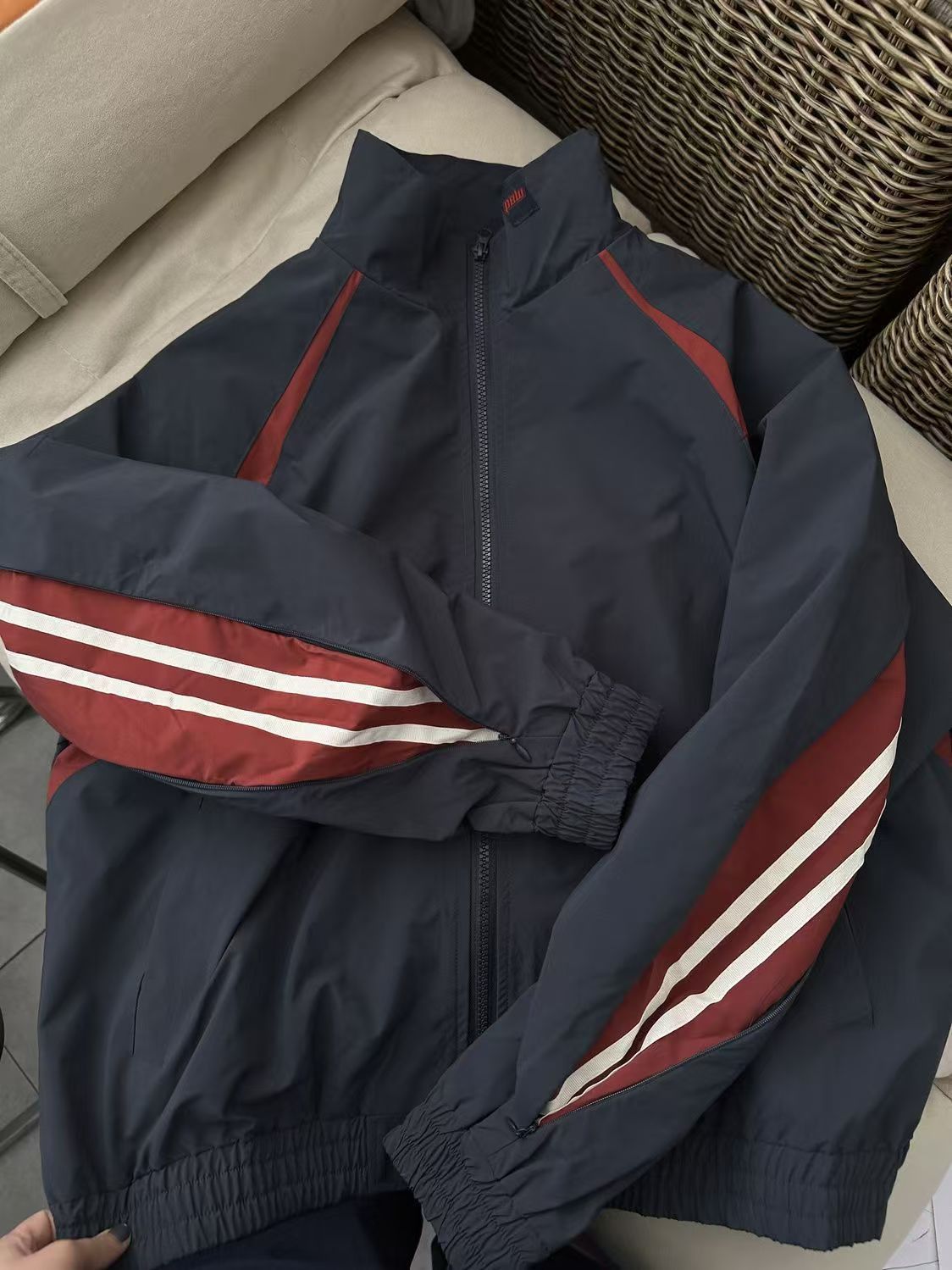 Vintage Navy Red Track Jacket Size US M / EU 48-50 / 2 - 2 Thumbnail