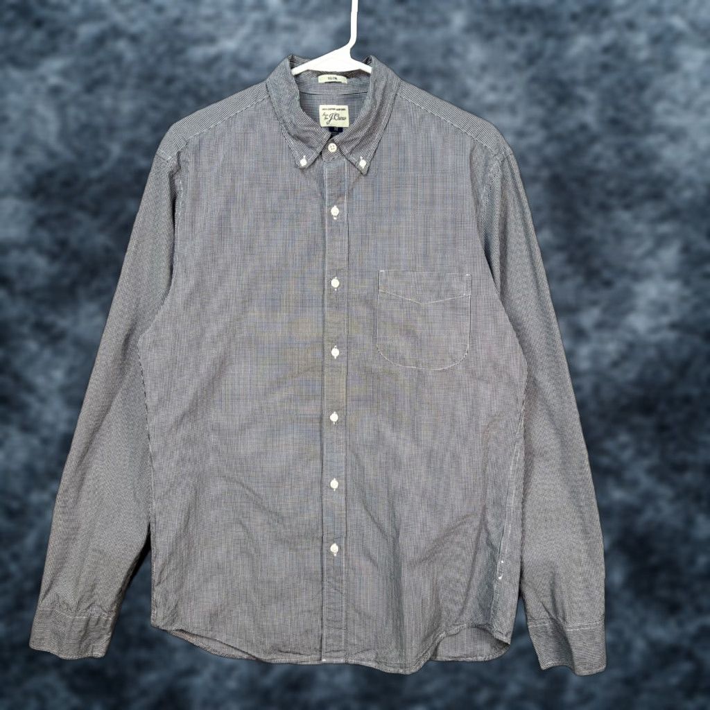 J.Crew J.CREW Button-Down Shirt Mens Size M Slim Fit Blue Gingham 100% Cotton Shirt Size US M / EU 48-50 / 2 - 1 Thumbnail