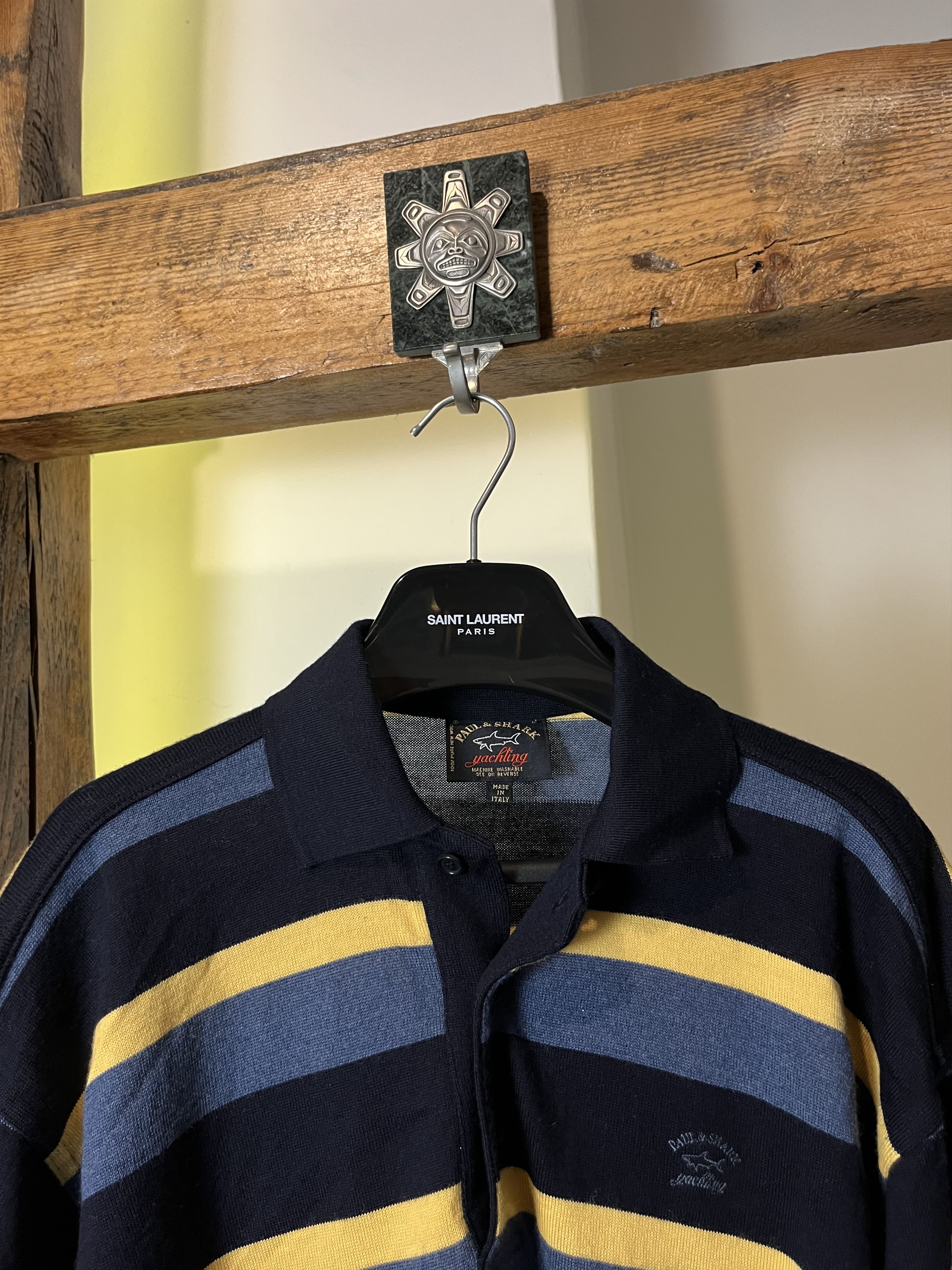 Paul & Shark × Vintage Vintage 90s Paul & Shark Pure New Wool Longsleeve Polo Size US M / EU 48-50 / 2 - 3 Thumbnail