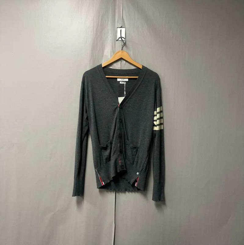 Thom Browne Thom Browne Gray Cotton Cardigan for Women 0089 Size S / US 4 / IT 40 - 1 Thumbnail