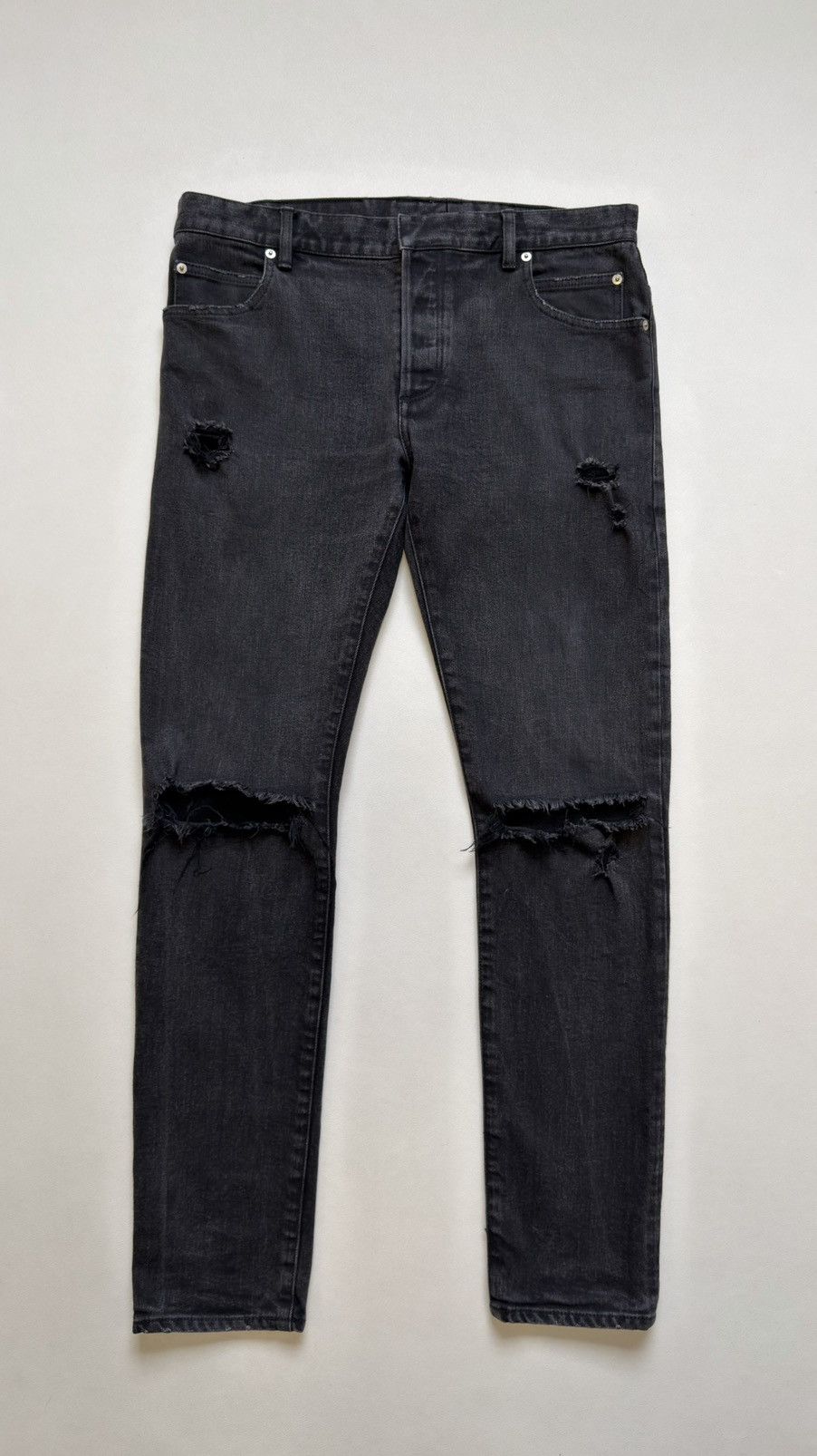 Balmain 2012 ‘Knee Blowout’ Washed Black Jeans Size US 34 / EU 50 - 16 Thumbnail