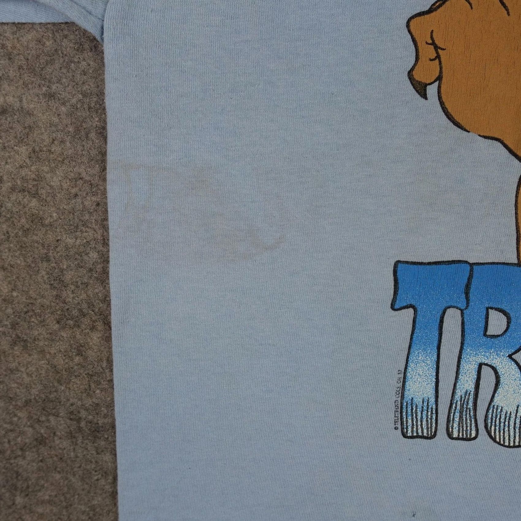 Jerzees VINTAGE Jerzees Wolf Cartoon Graphic Tee Mens XL Blue Crew Neck Short Sleeve T-Shirt USA Size US XL / EU 56 / 4 - 7 Thumbnail