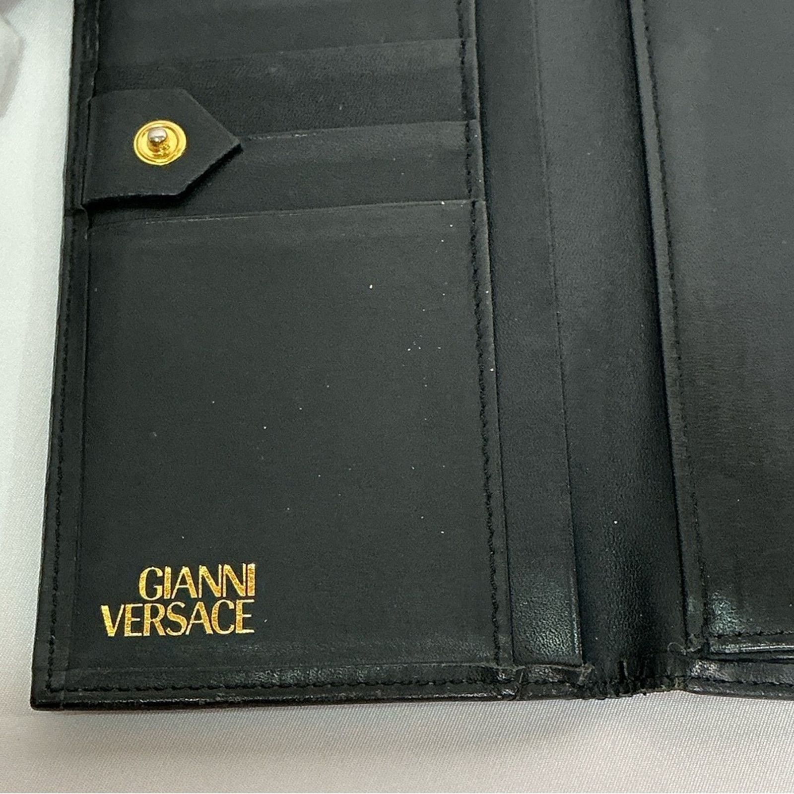 Versace Vintage Versace Baroque Leather Leopard Unisex Long Wallet Size ONE SIZE - 4 Thumbnail