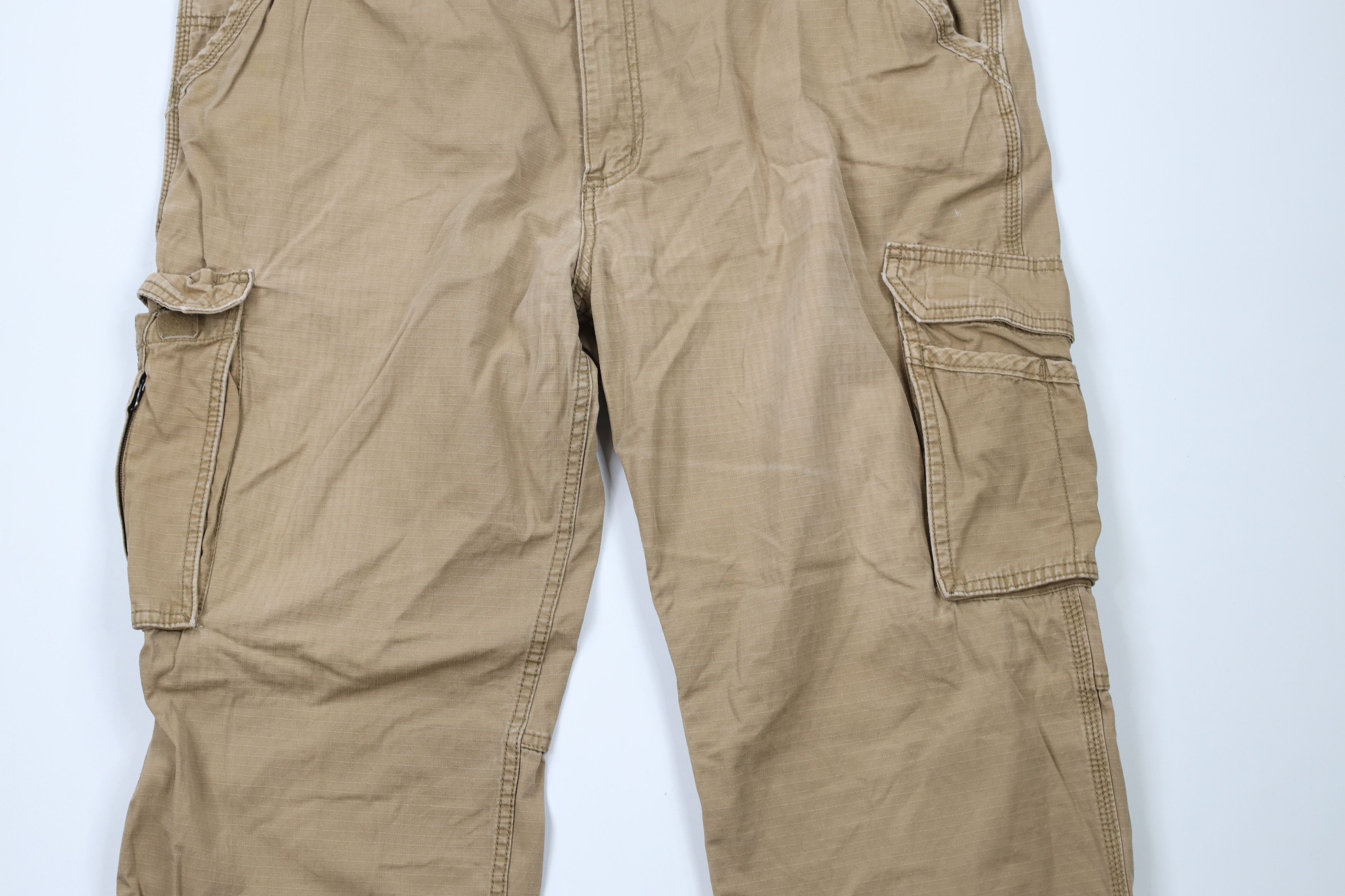 Carhartt × Vintage Vintage Carhartt Fit Ripstop Wide Leg Cargo Pants Beige Size 44 - 3 Thumbnail