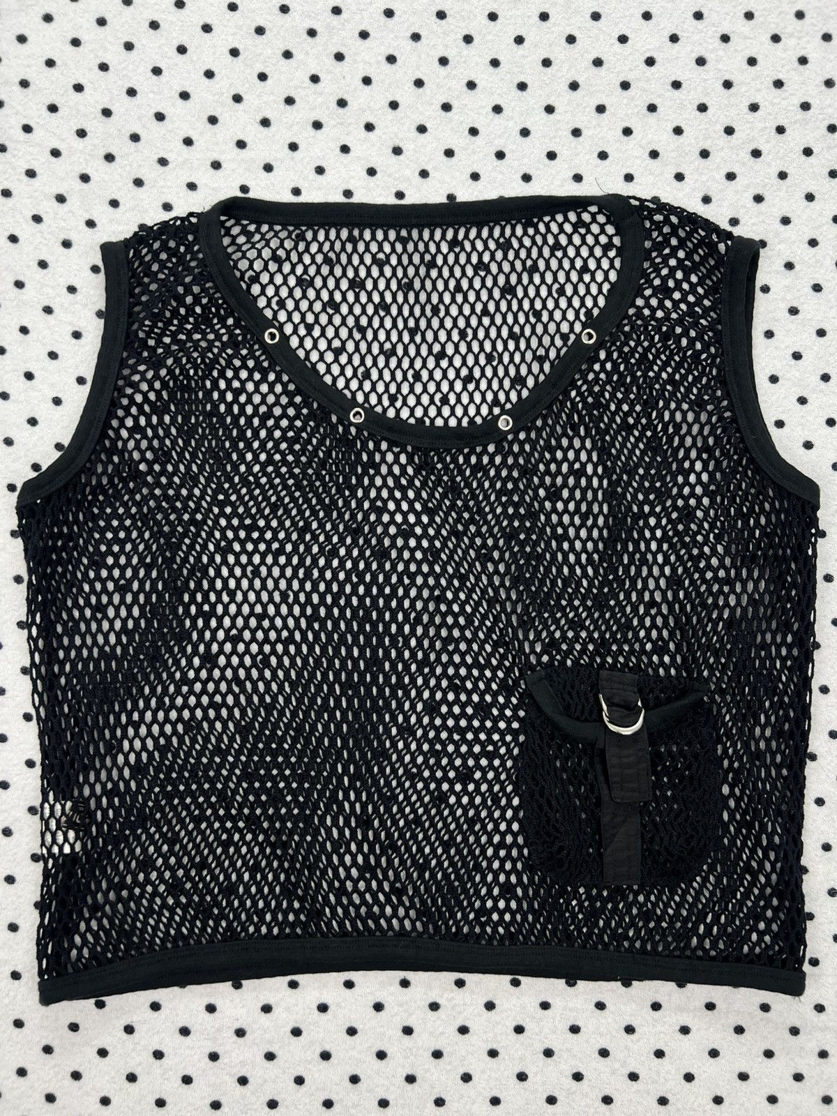 Japanese Brand × Vintage Tomomi Studded Mesh Cropped Tank Top Size M / US 6-8 / IT 42-44 - 1 Thumbnail