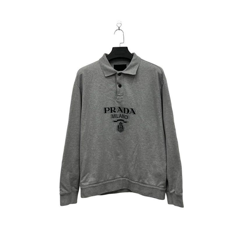 Prada Prada Gray Logo Polo Sweatshirt Size S-2506 Size US S / EU 44-46 / 1 - 2 Thumbnail