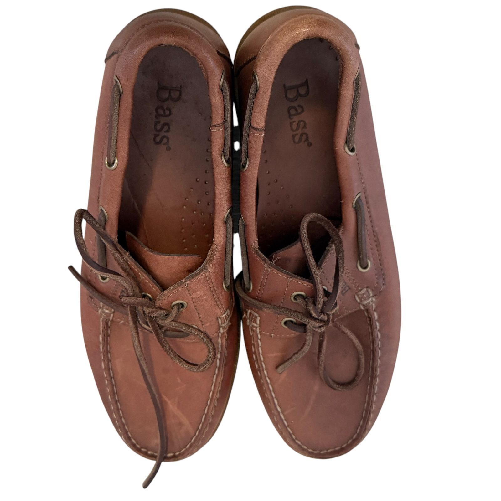 Bass Bass Seafarer Men's 8M Boat 2 Eye Lace Up Genuine Leather Size US 8 / EU 41 - 5 Thumbnail