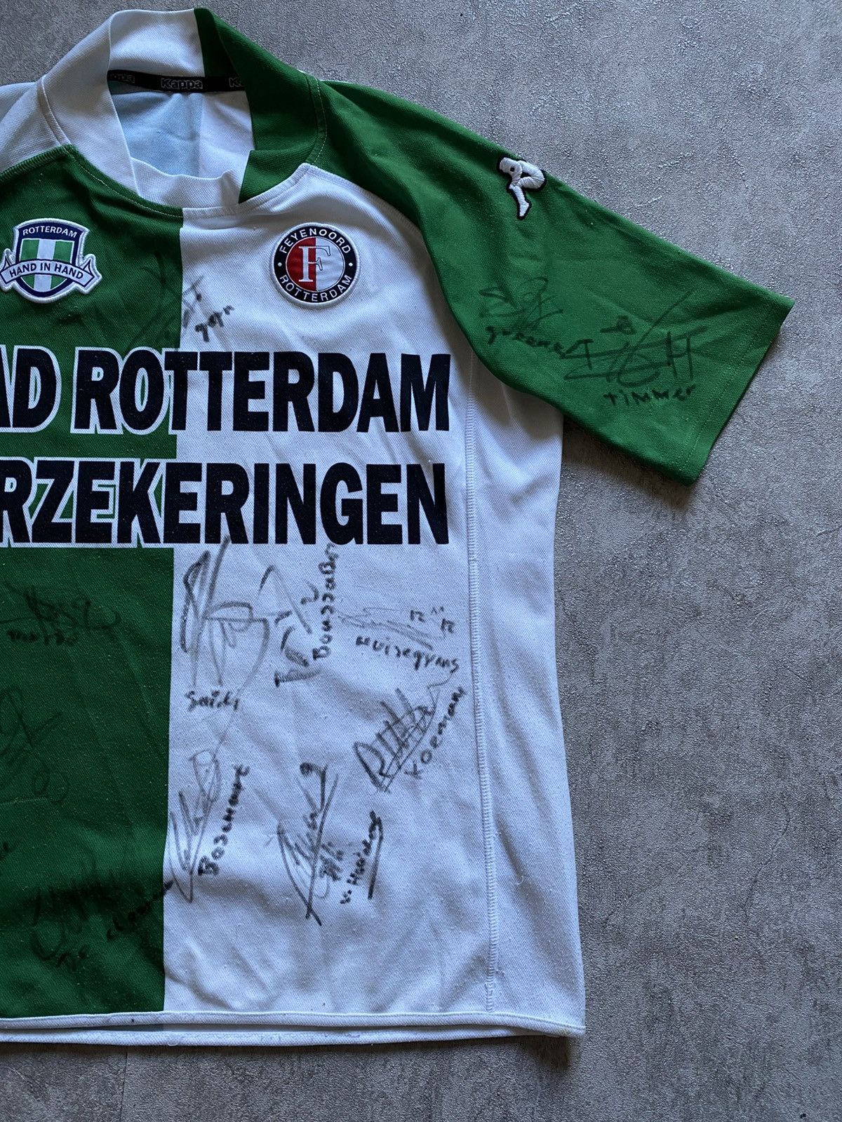Vintage AUTOGRAPHED 2003/04 Feyenoord Rotterdam Away Jersey Kappa Size US S / EU 44-46 / 1 - 3 Thumbnail