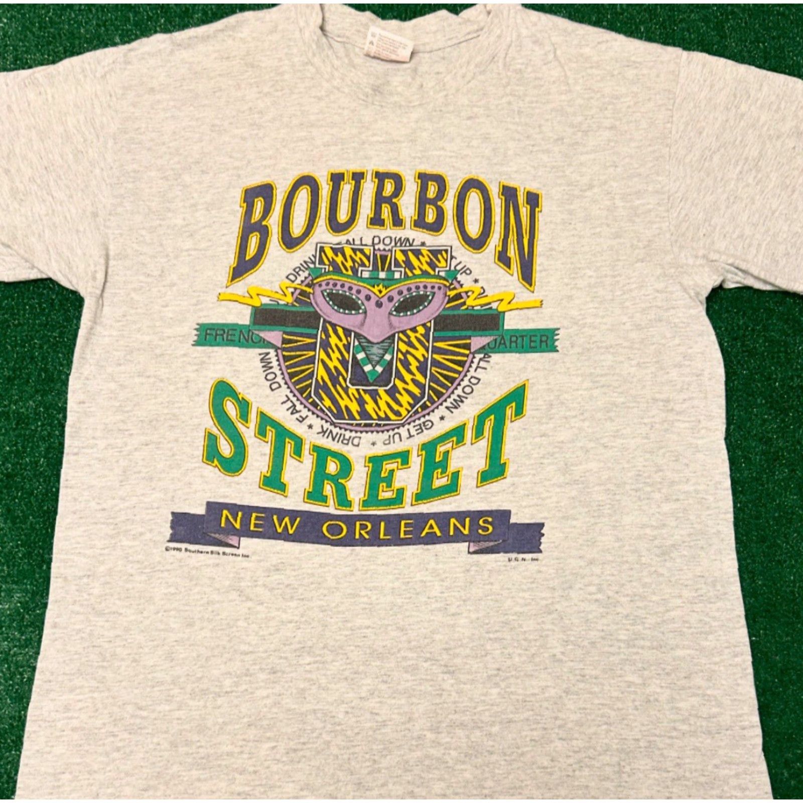 Vintage VINTAGE 90s New Orleans Bourbon Street Mardi Gras 1990 VTG Shirt Mens Size Large Size US L / EU 52-54 / 3 - 4 Thumbnail