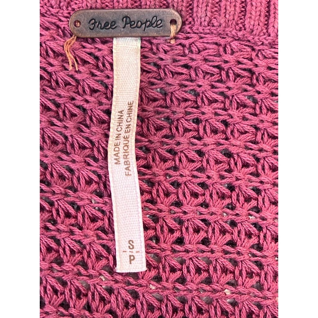 Free People Free People Moonshine Waffle Knit Sweater S Dark Mauve Rose Size S / US 4 / IT 40 - 6 Thumbnail