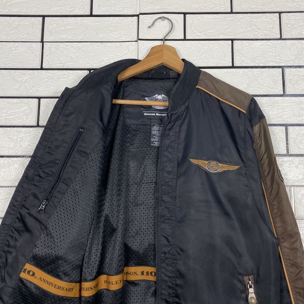 Harley Davidson 📌Vintage Biker Jacket Harley Davidson Spell Out Big Logo Size US S / EU 44-46 / 1 - 13 Thumbnail