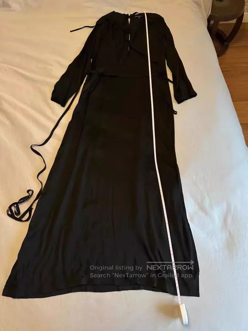 Ann Demeulemeester Ann Demeulemeester Black Long Sleeve Maxi Dress Size XXS / US 00 / IT 34 - 3 Thumbnail