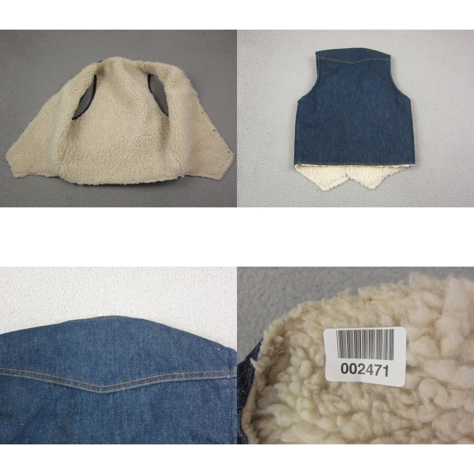 Denime VINTAGE Western Trucker Vest Mens Small 38 Blue Sherpa Lined Denim 60s 50s 80s 90s Size US XXS / EU 40 - 8 Thumbnail