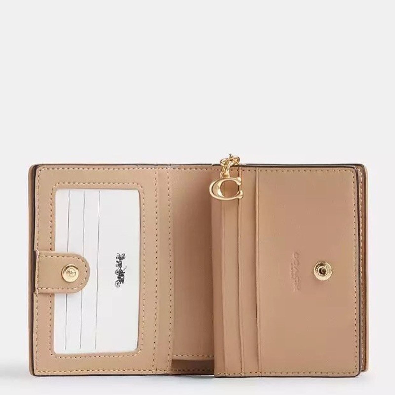 Coach NWT Coach Snap Wallet Canvas CAP12 Im/Dark Natural Multi Size ONE SIZE - 5 Thumbnail