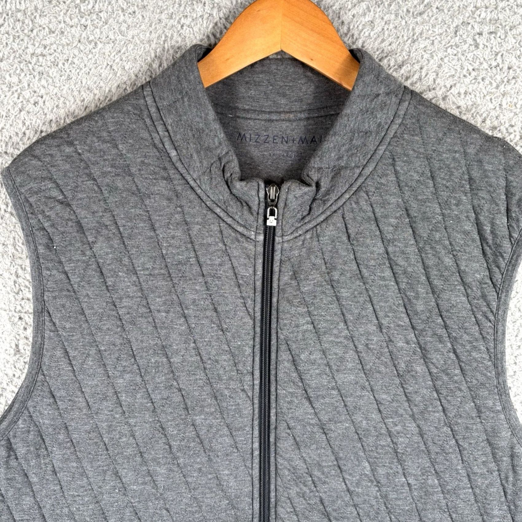 Mizzen+Main Mizzen+Main Vest Mens 2XL Gray Belson Quilted Full Zip Gilet Golf Casual Vest apparel Size US XXL / EU 58 / 5 - 2 Thumbnail