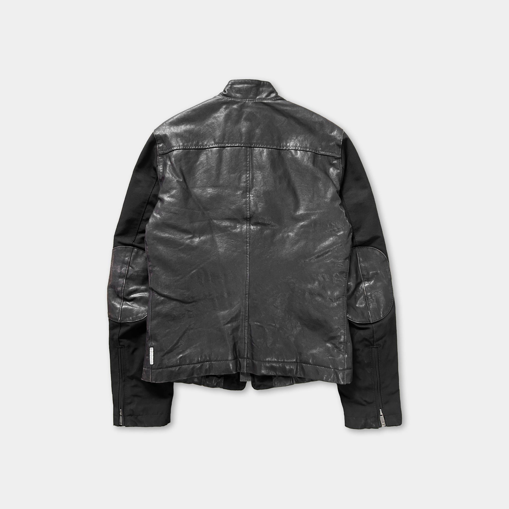 Armani Armani Jeans Black Leather Sleeves Jacket Size US M / EU 48-50 / 2 - 5 Thumbnail