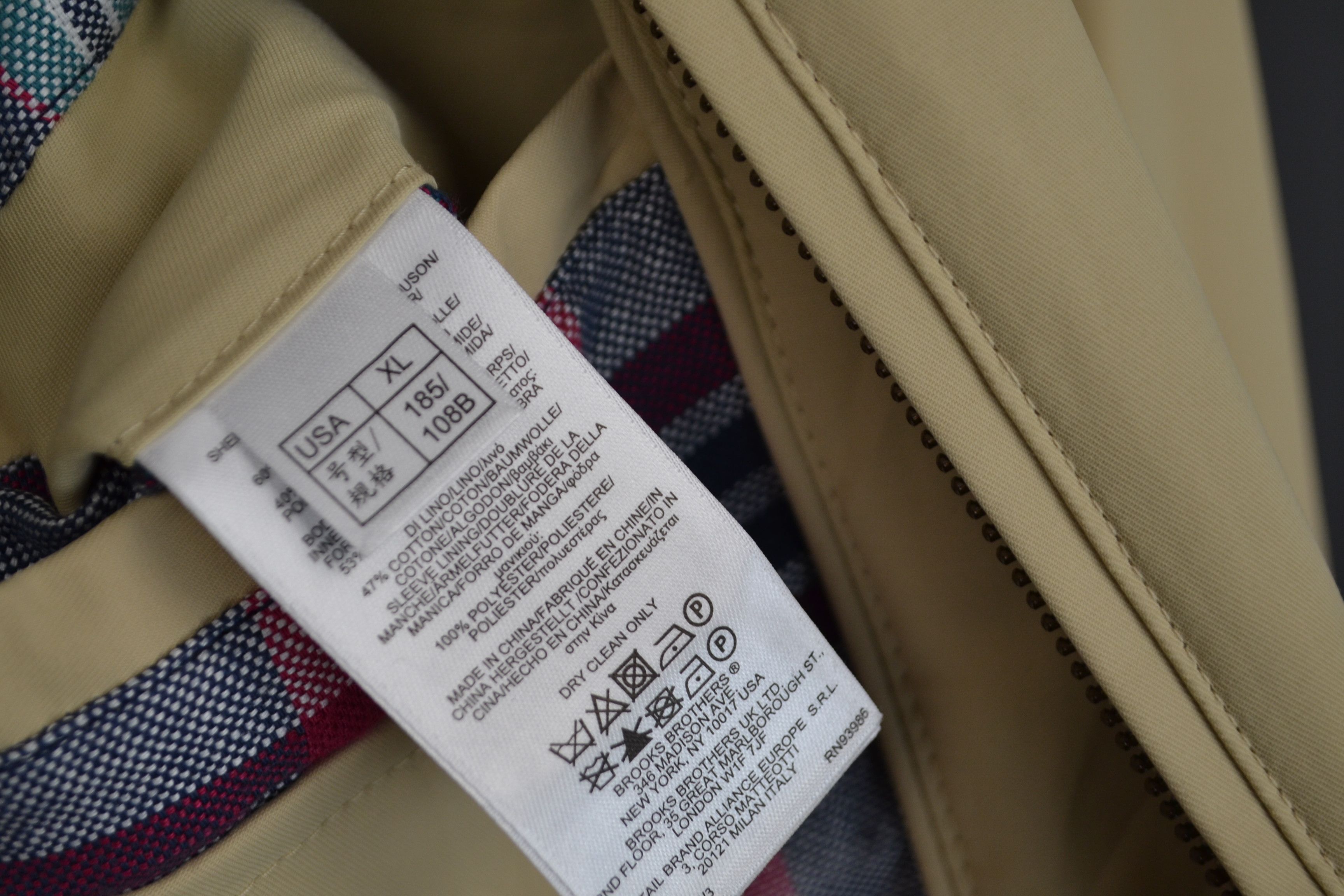Brooks Brothers Brooks Brothers Beige XL Cotton Nylon Bomber Jacket Size US XL / EU 56 / 4 - 13 Thumbnail