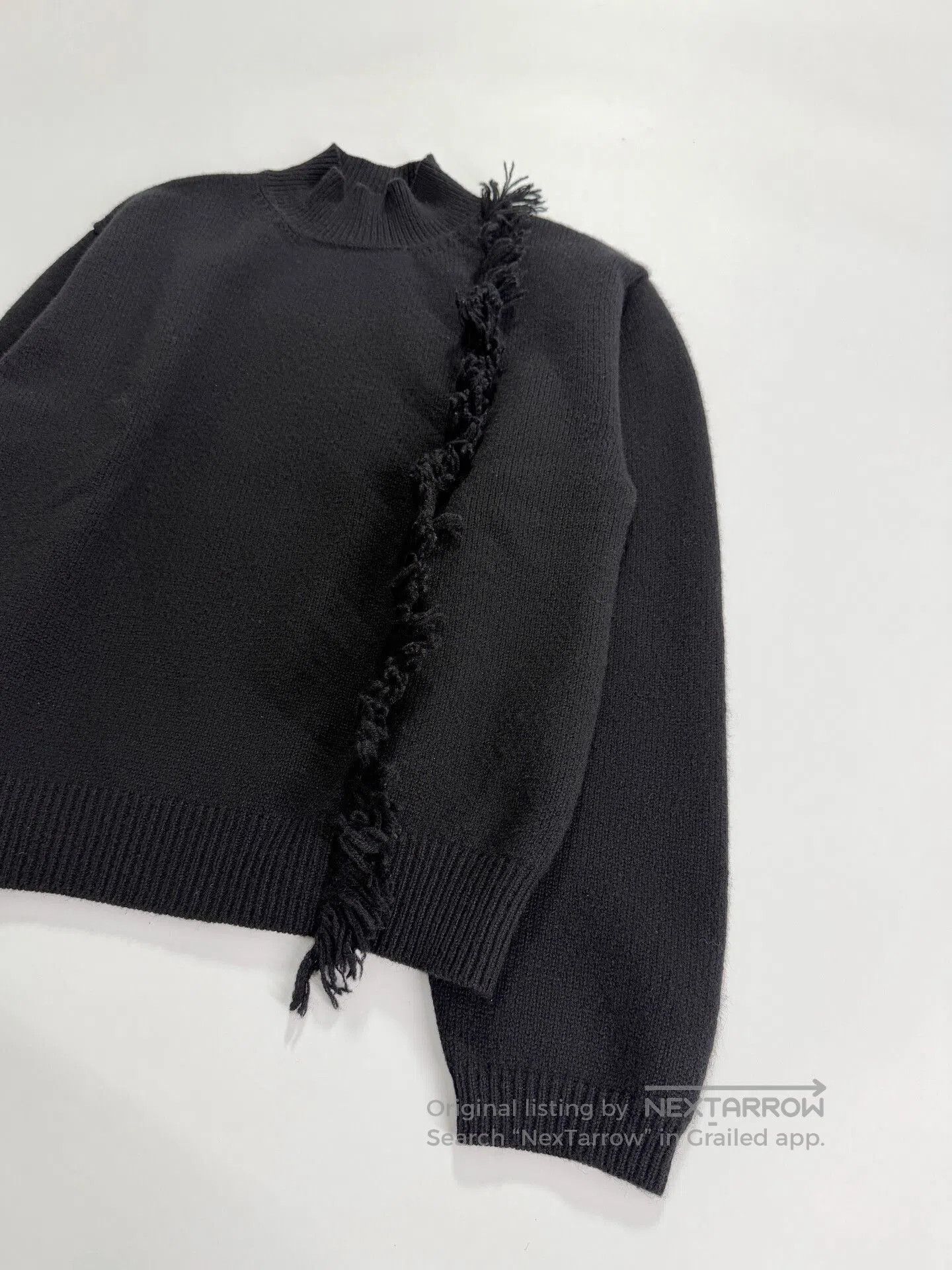Y's black knitted high collar with tassel. Size L / US 10 / IT 46 - 6 Thumbnail