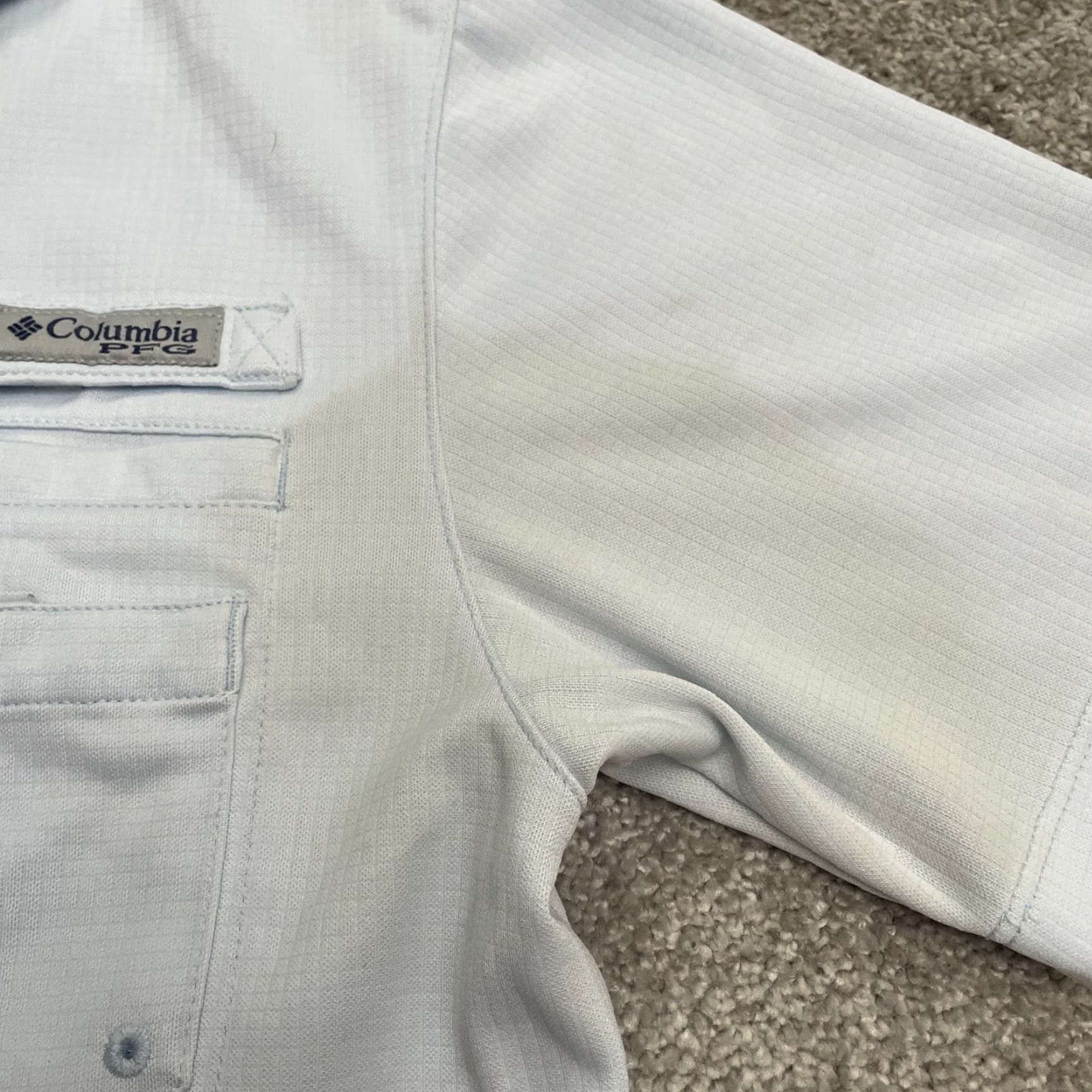 Vintage Columbia Polo Mens M Blue Flycaster PFG Omni Shade Pocket Shirt Golf Outdoor Sports Fishing University Size US M / EU 48-50 / 2 - 6 Thumbnail