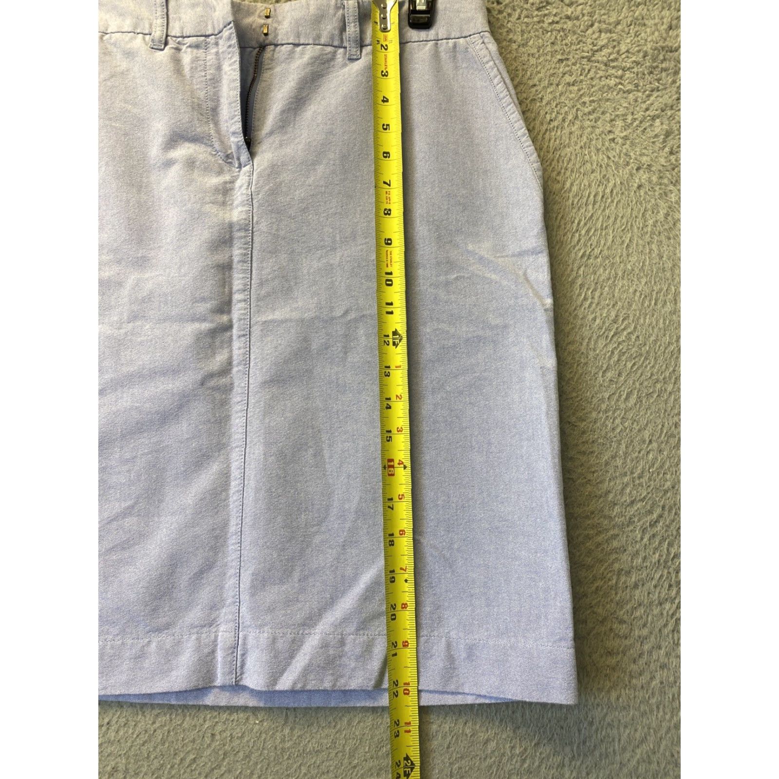 Vintage VINTAGE LL Bean Pencil Skirt Women 8 Knee Length Light Blue Regular Stretch Slit Pockets Zipper Casual Travel Womens Size 30" / US 8 / IT 44 - 6 Thumbnail