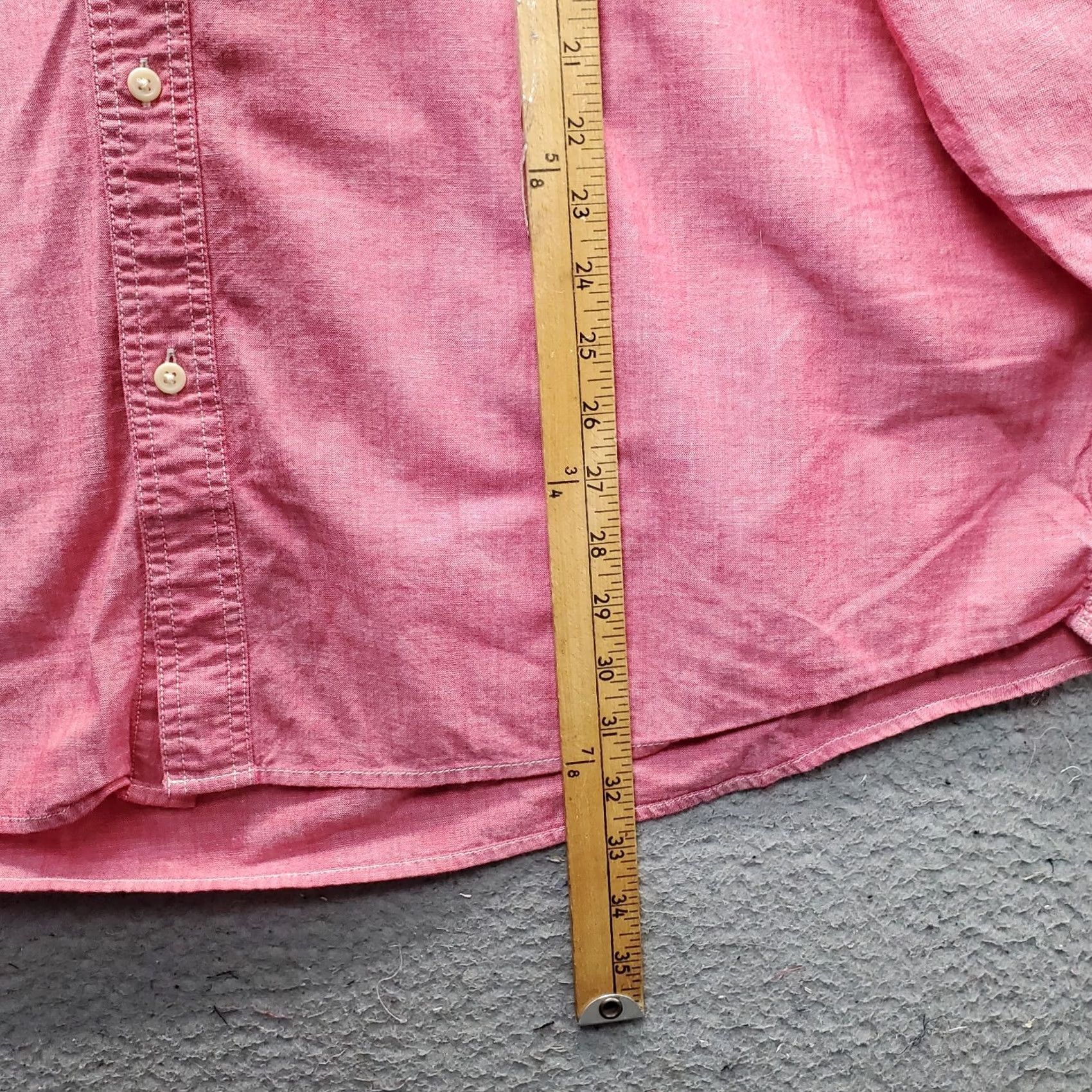 Lands' End Lands' End Mens XXL Dress Shirt Pink Regular Formal Oxford Collar Button Down Shirt Size 48R - 3 Thumbnail