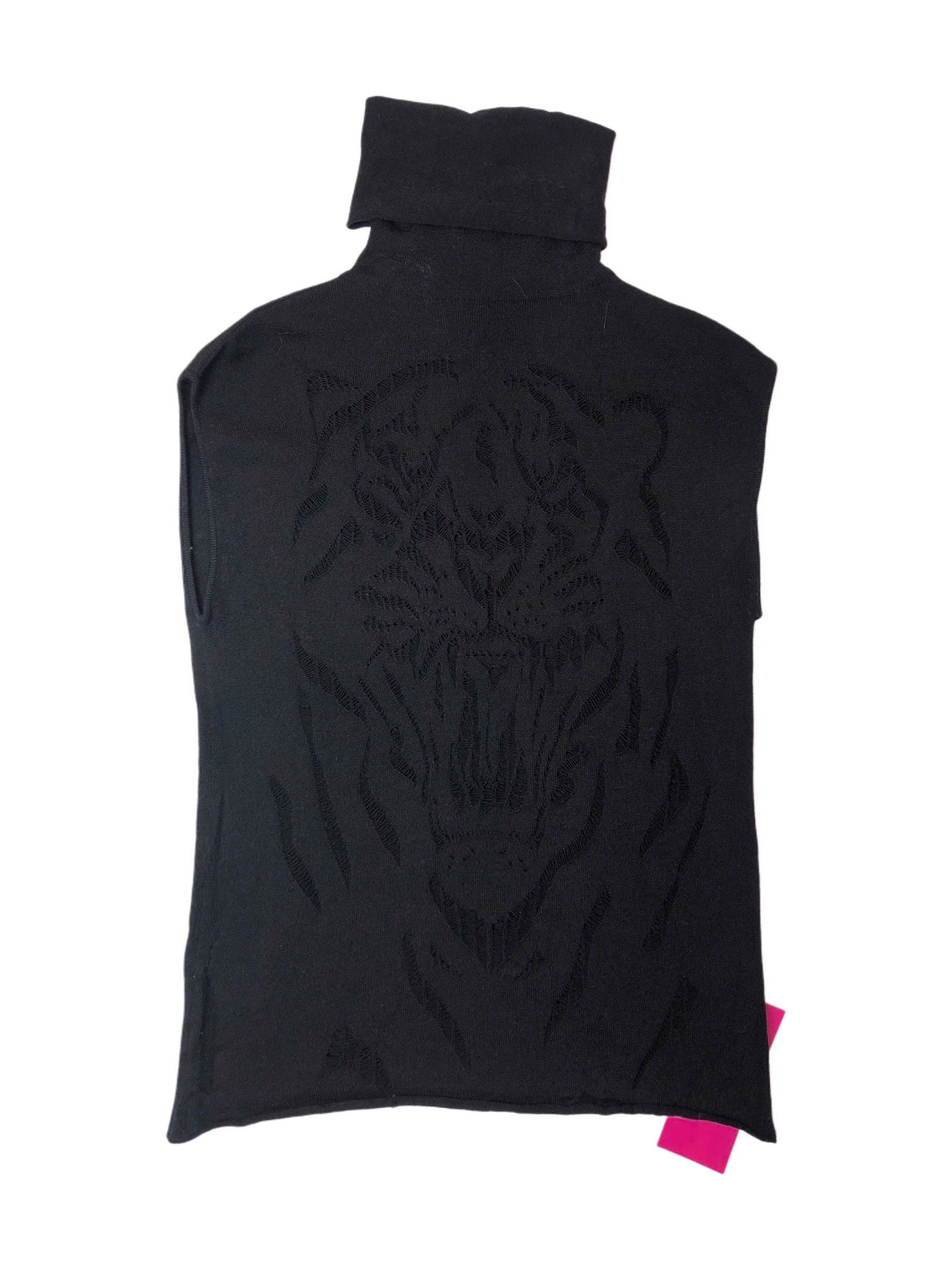 Krizia Krizia Maglia Black Sleeveless Turtleneck Top Size L / US 10 / IT 46 - 1 Thumbnail