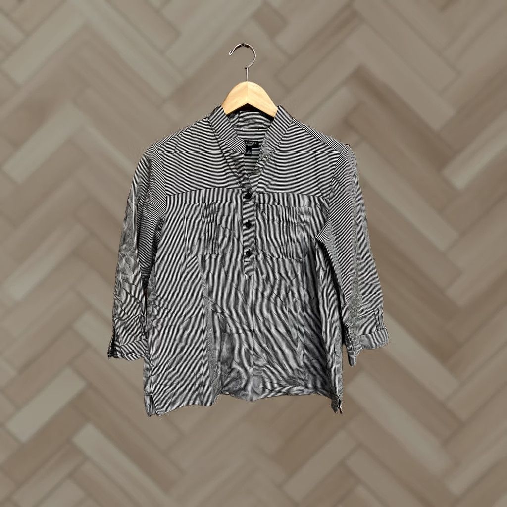 Talbots Talbots Womens Black Striped Button Up Size Medium Petites 3/4 sleeve Size M / US 6-8 / IT 42-44 - 1 Thumbnail