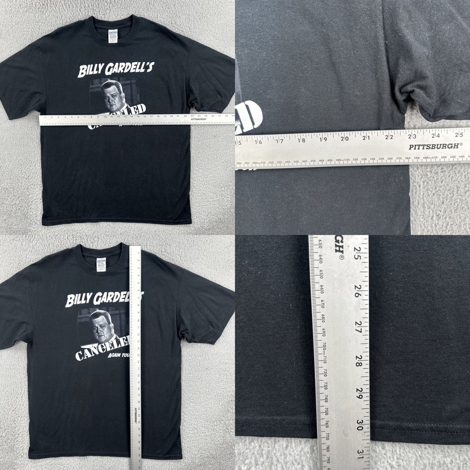 Gildan VINTAGE Gildan T-Shirt XL Black Billy Gardell’s Canceled Again Comedy Tour Tee Shirt Mens XL Black T-Shirt Funny USA - 90s Style Size US XL / EU 56 / 4 - 8 Thumbnail
