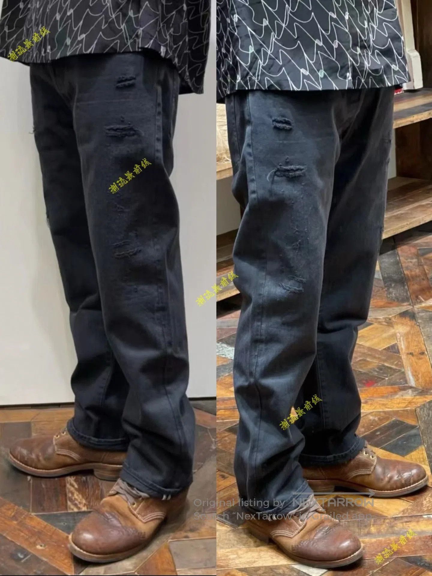 Visvim black distressed visvim denim pants W32 L30. Size US 32 / EU 48 - 4 Thumbnail