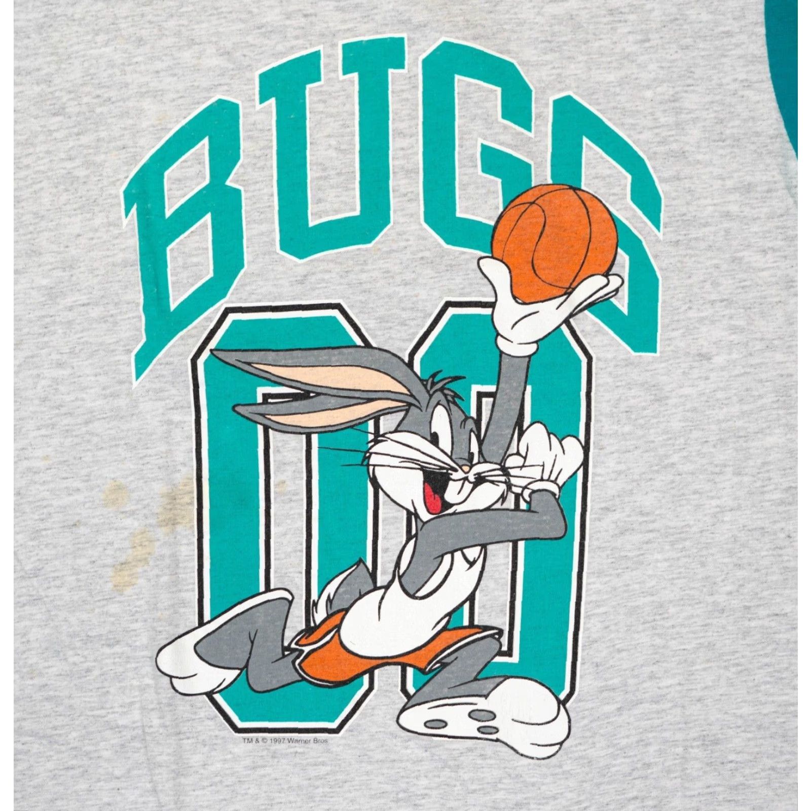 Vintage VINTAGE Bugs Bunny Basketball T-Shirt Mens M 22x25 Warner Bros Looney Tunes Gray 90s Cartoon Size M / US 6-8 / IT 42-44 - 5 Thumbnail