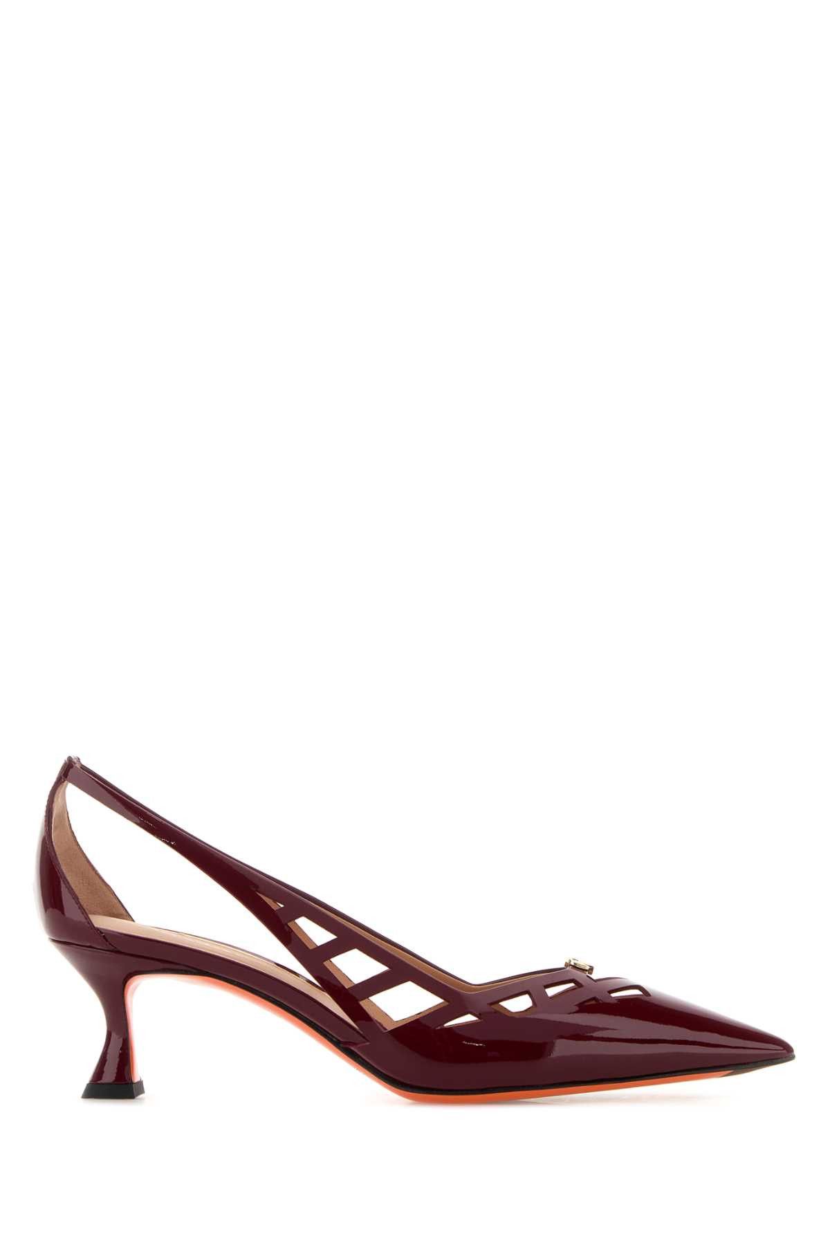 Santoni Burgundy Leather Stella Pumps Size US 9 / IT 39 - 1 Thumbnail