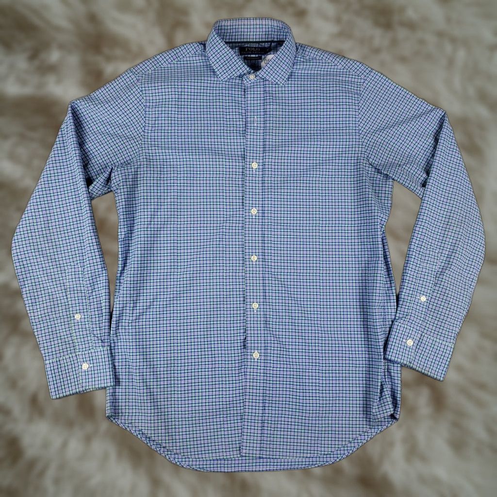 Ralph Lauren Ralph Lauren Button-Up Shirt Mens Medium Blue Plaid Long Sleeve Regular Fit Classic Preppy Size US M / EU 48-50 / 2 - 1 Thumbnail