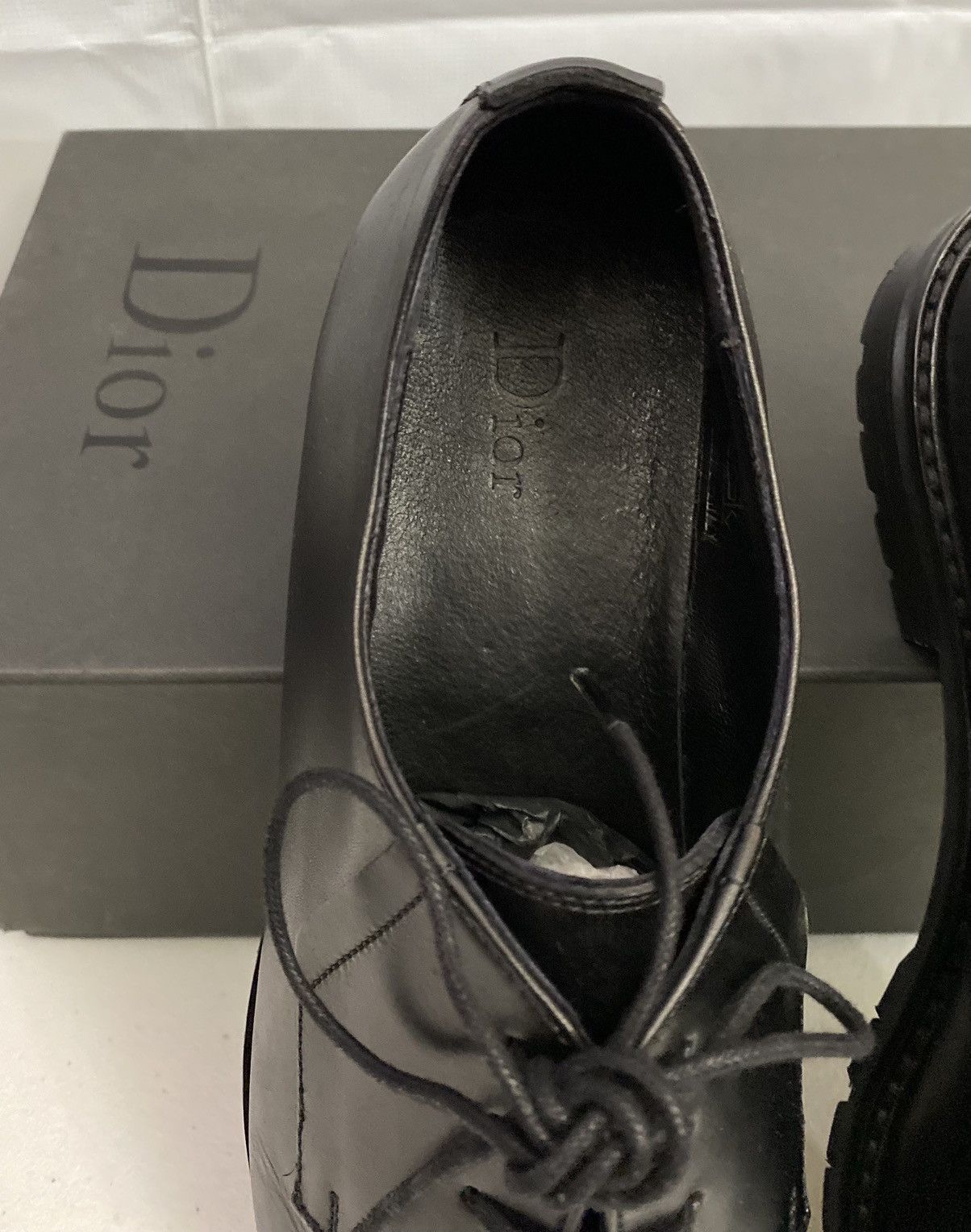 Dior Dior 🇮🇹 Black Derby Calfskin Commando Lug Sole 10 43 New Size US 10 / EU 43 - 12 Thumbnail