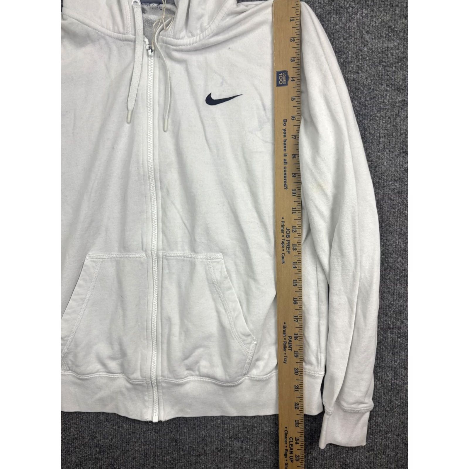 Nike VINTAGE Nike Hoodie Womens Medium White Full Zip Fleece Sweatshirt Swoosh Logo Athletic Size M / US 6-8 / IT 42-44 - 5 Thumbnail