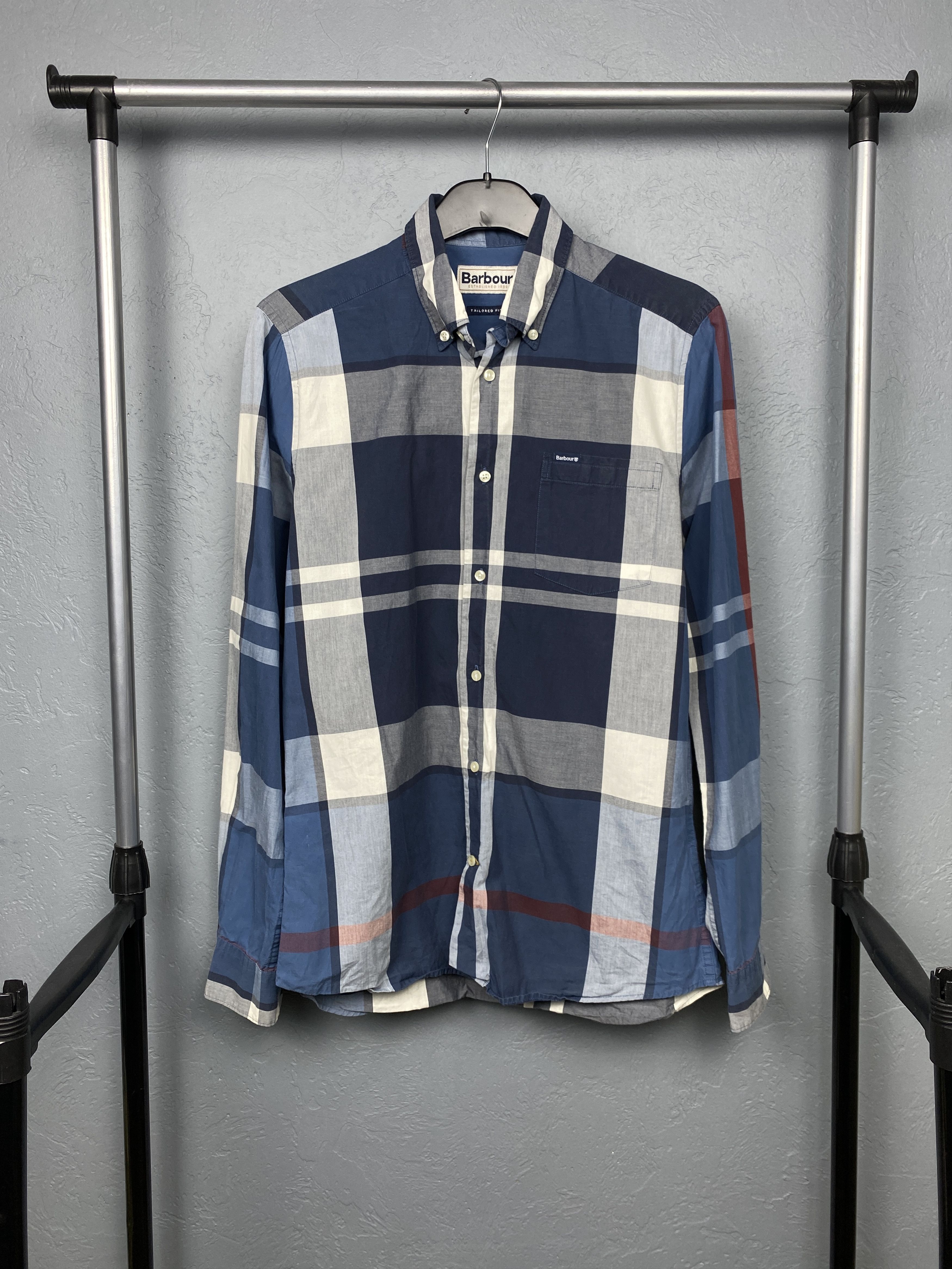 Barbour × Vintage Barbour Tartan Plaid Mens Long Sleeve Shirt Size US S / EU 44-46 / 1 - 1 Thumbnail