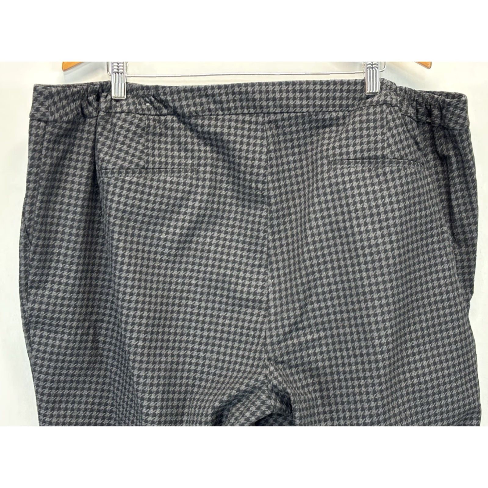 Talbots NEW Talbots Houndstooth Ankle Pants Plus Size 24W Grey Black Womens Size 42" / US 20 - 4 Thumbnail