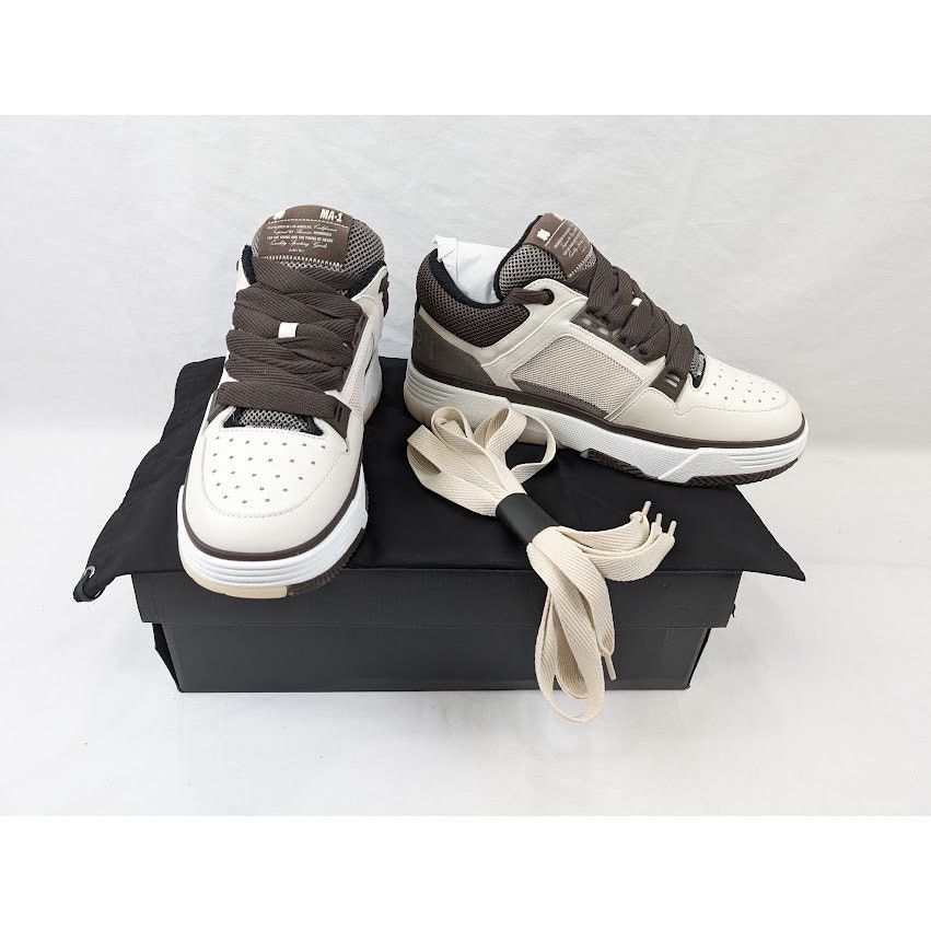 Amiri o1rshd1 Q: 3 / MA-1 Low-Top Sneakers in Brown Size US 13 / EU 46 - 21 Thumbnail