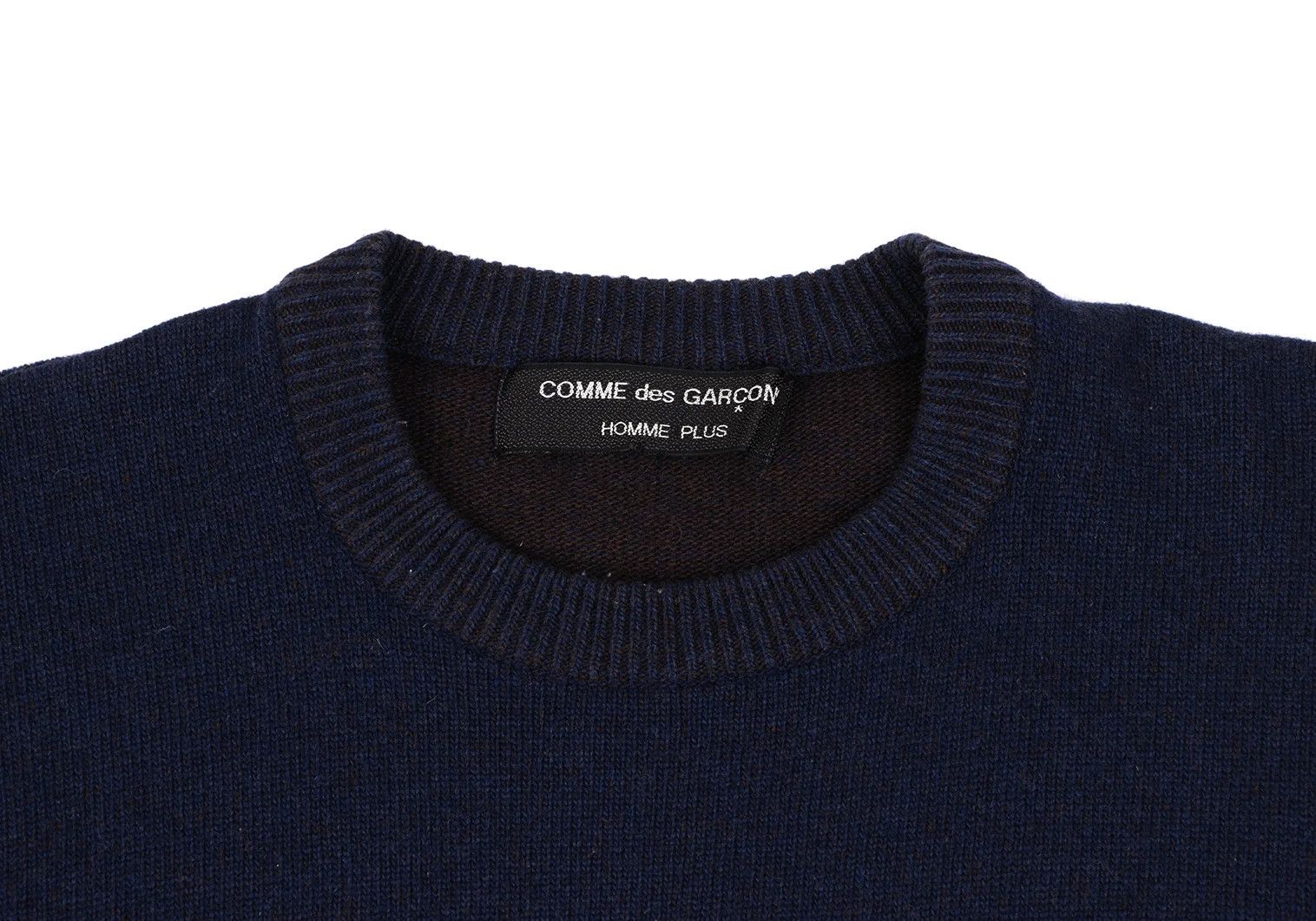 Comme des Garcons Homme Plus Wool Nylon Knitted Sweater in Navy, Size M Size US M / EU 48-50 / 2 - 2 Thumbnail