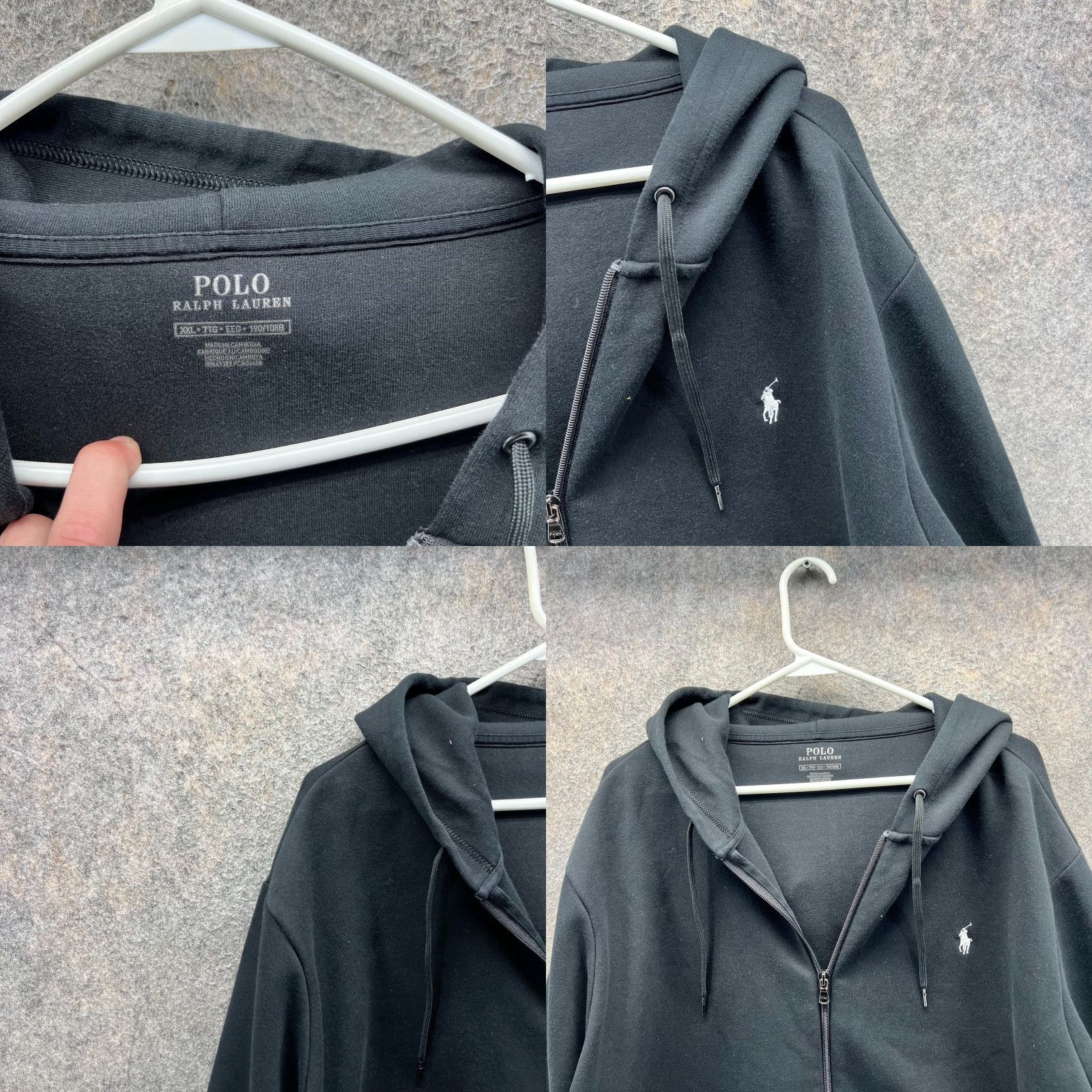 Polo Ralph Lauren VINTAGE Polo Ralph Lauren Hoodie Mens 2XL Black Full Zip Sweatshirt Double Knit Performance Size US XXL / EU 58 / 5 - 8 Thumbnail