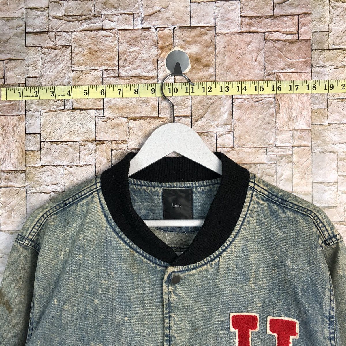 Japanese Brand Lucy Blue denim Bombers Jacket varsity #A272 Size US M / EU 48-50 / 2 - 4 Thumbnail
