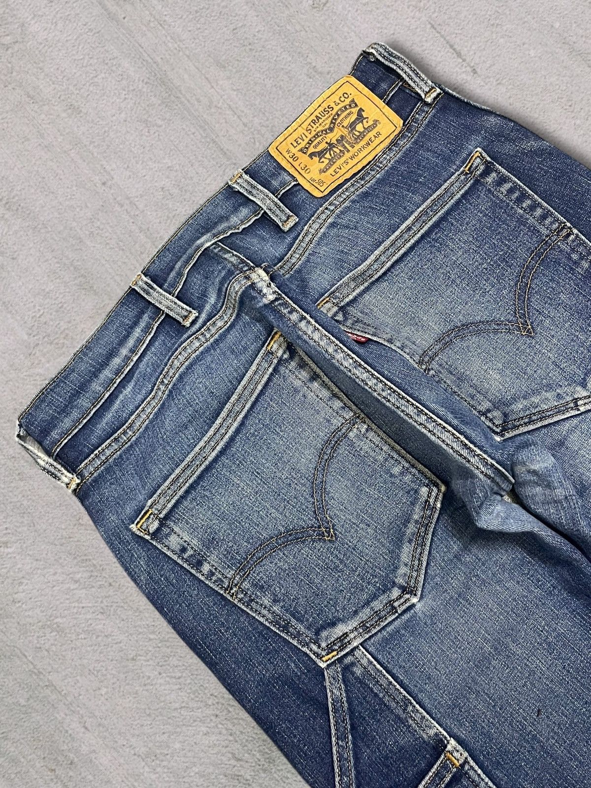 Levi's LEVI’S WORKWEAR 505 Faded Blue Wash Carpenter Jeans Size US 30 / EU 46 - 6 Thumbnail