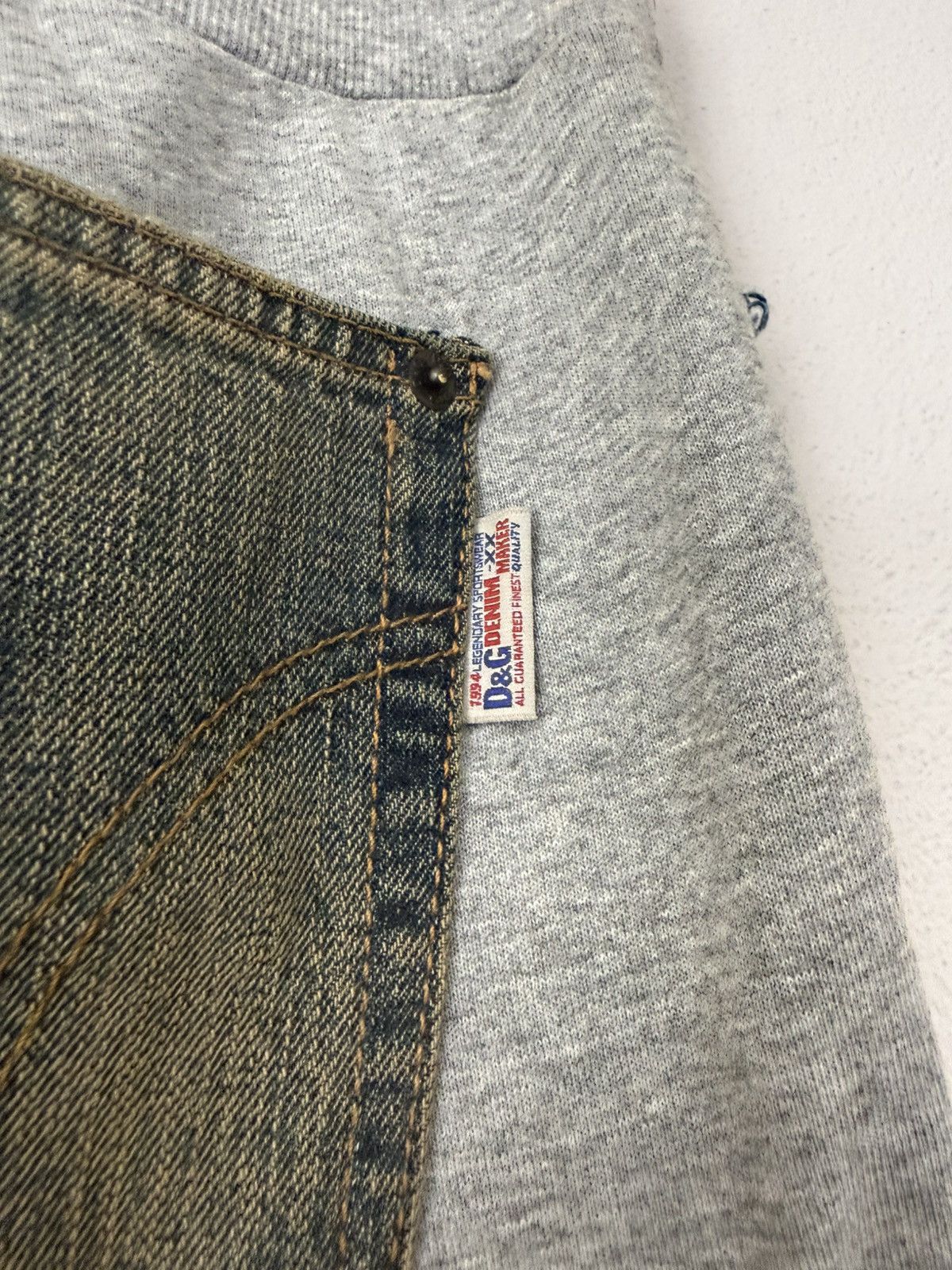 Dolce & Gabbana Distressed Hybrid Denim Sweatpants with Raw Edges Size US 34 / EU 50 - 9 Thumbnail