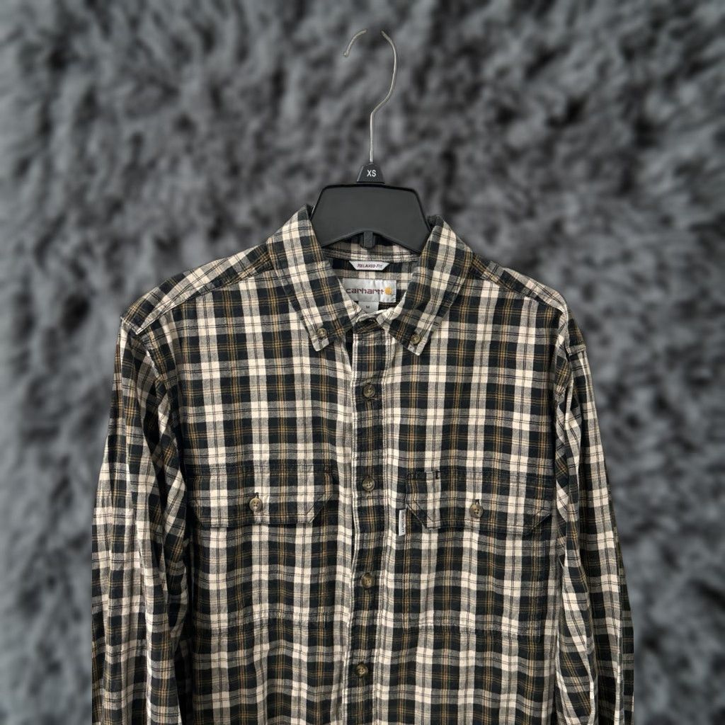 Carhartt Carhartt Shirt Mens M Brown Oxford Plaid Relaxed Button Down L/S Pockets 102214 Size US M / EU 48-50 / 2 - 1 Thumbnail