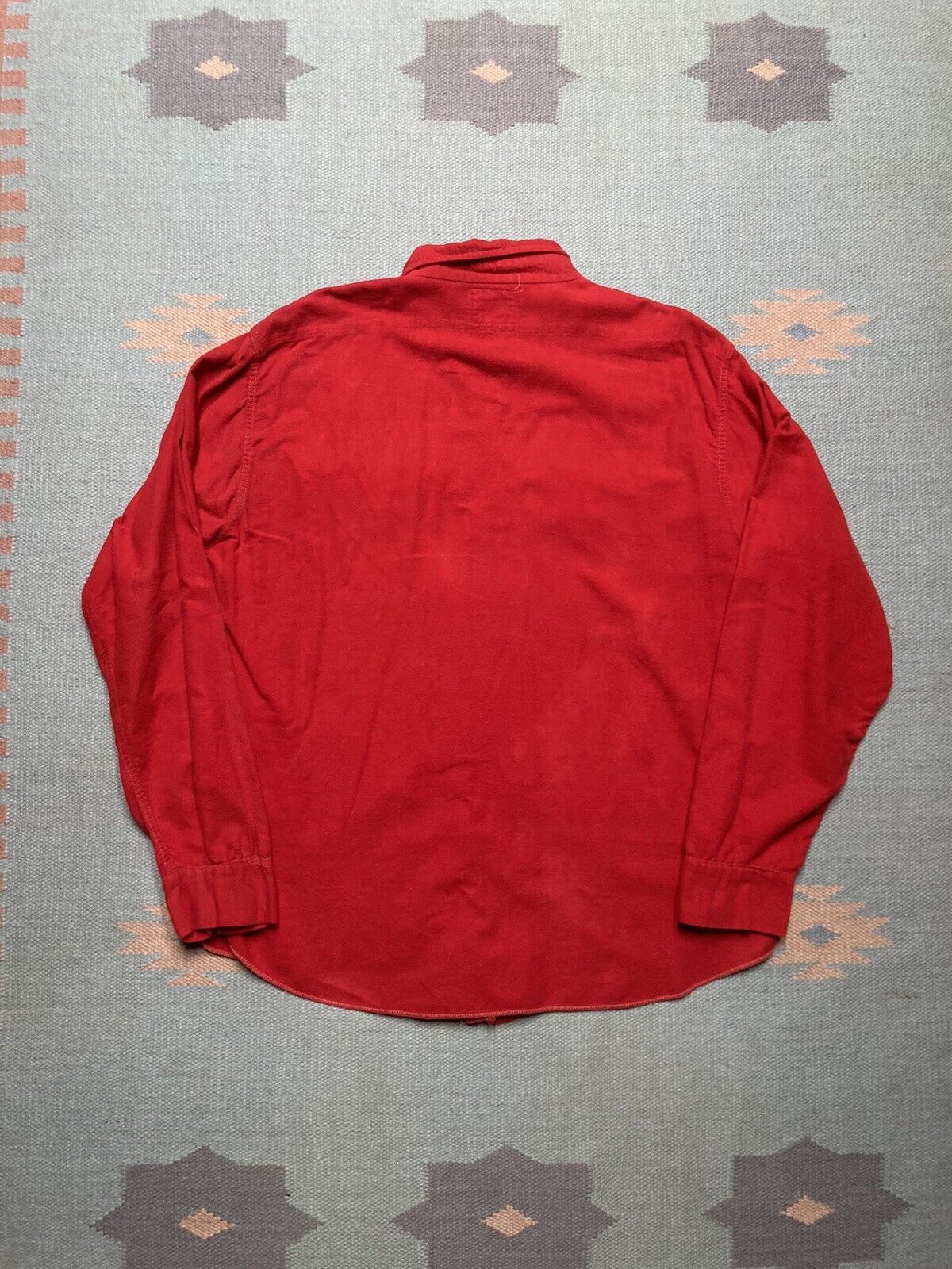 Vintage VTG 50s brushed cotton chamois shirt blue top long sleeve L Size US L / EU 52-54 / 3 - 6 Thumbnail