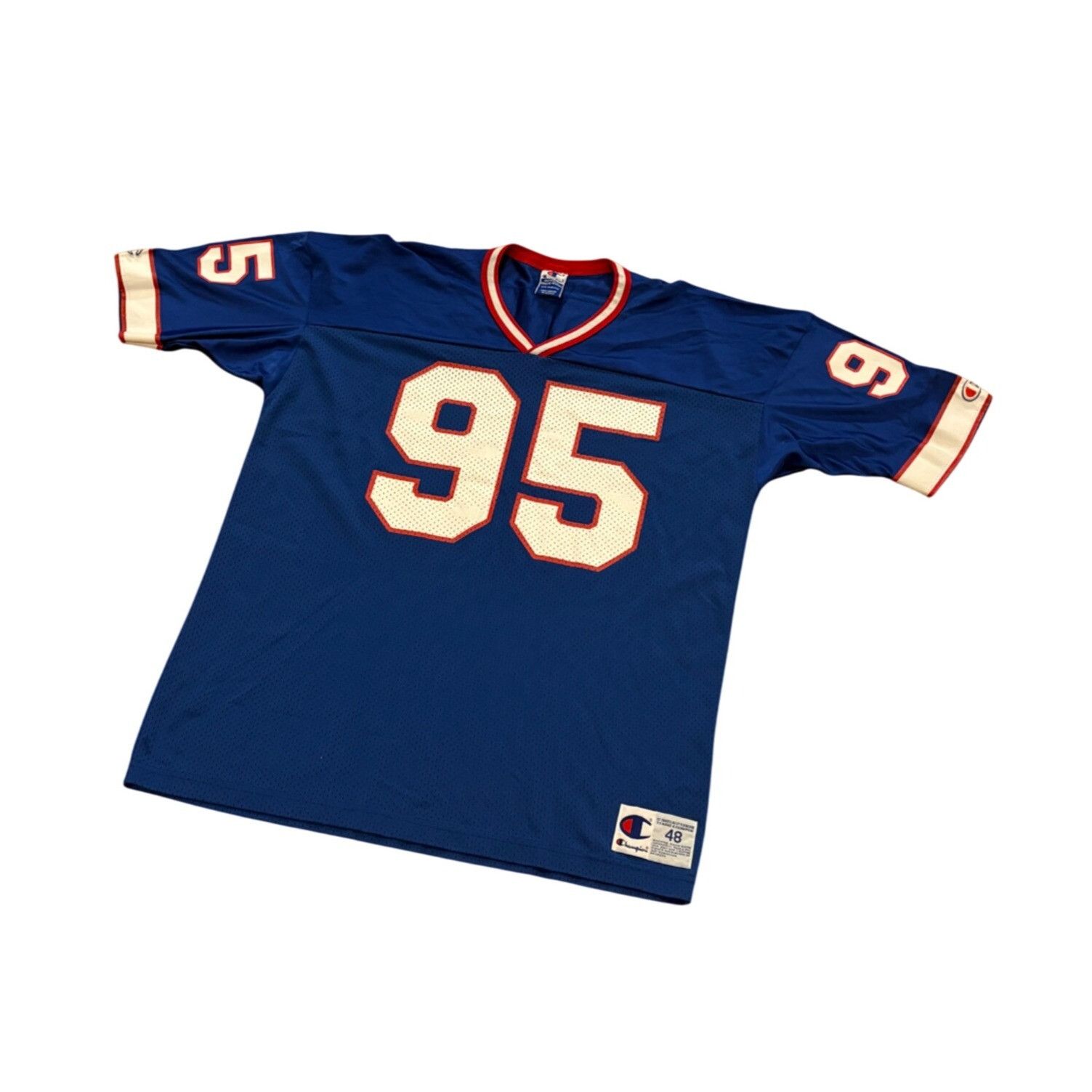 Vintage 1990's Buffalo Bills Bryce Paup #95 Champion Blue NF