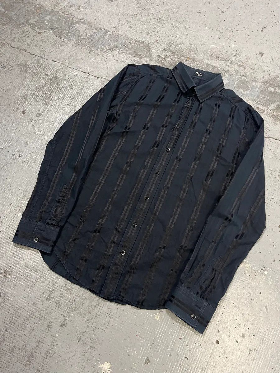 Dolce & Gabbana 2000s Dolce & Gabbana Lined Mafia Navy Shirt Size US S / EU 44-46 / 1 - 4 Thumbnail