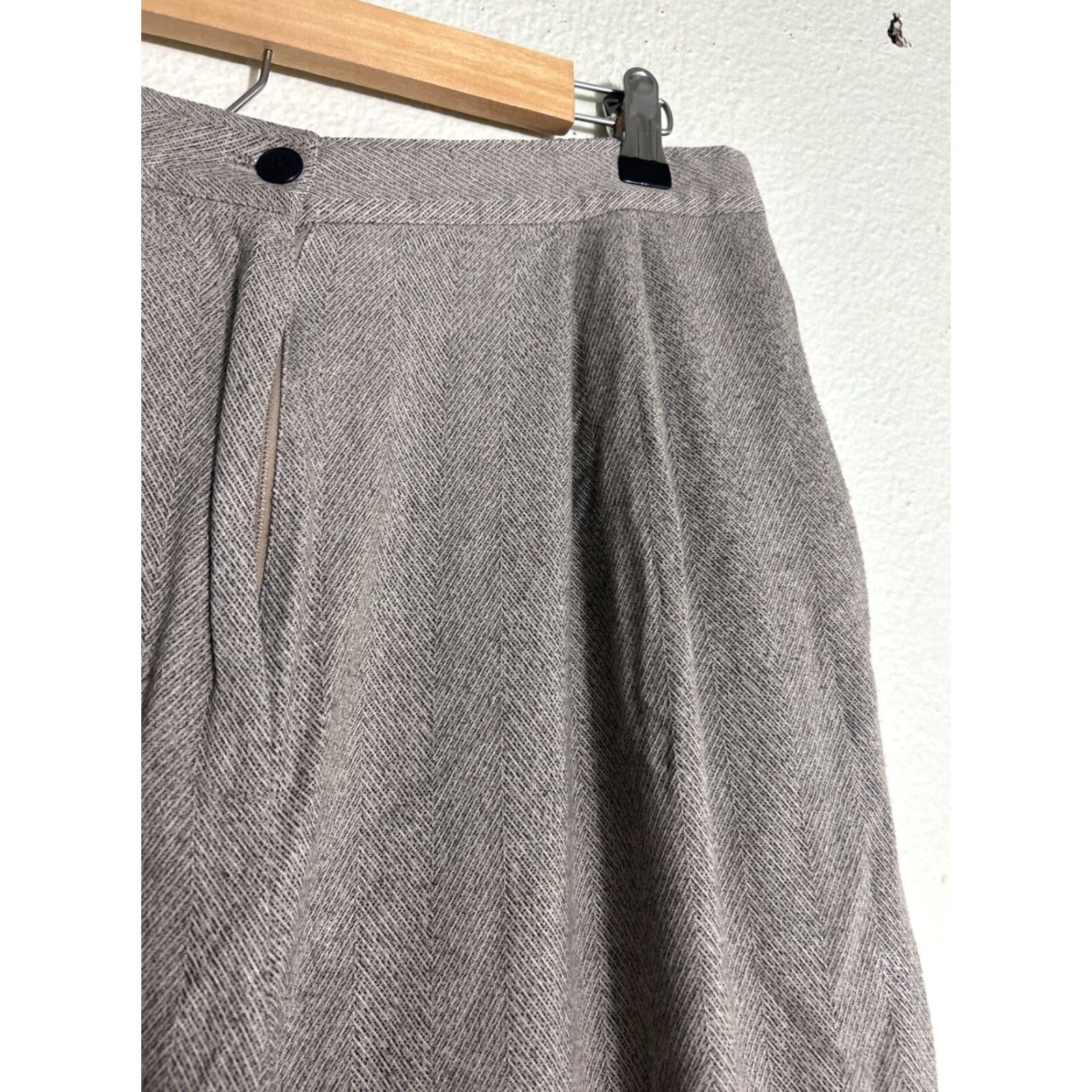 Vintage VINTAGE Pappagallo Beige Pants Womens Size 16 Herringbone Cotton Polyester 31x27 Size 38" / US 16 / IT 52 - 7 Thumbnail