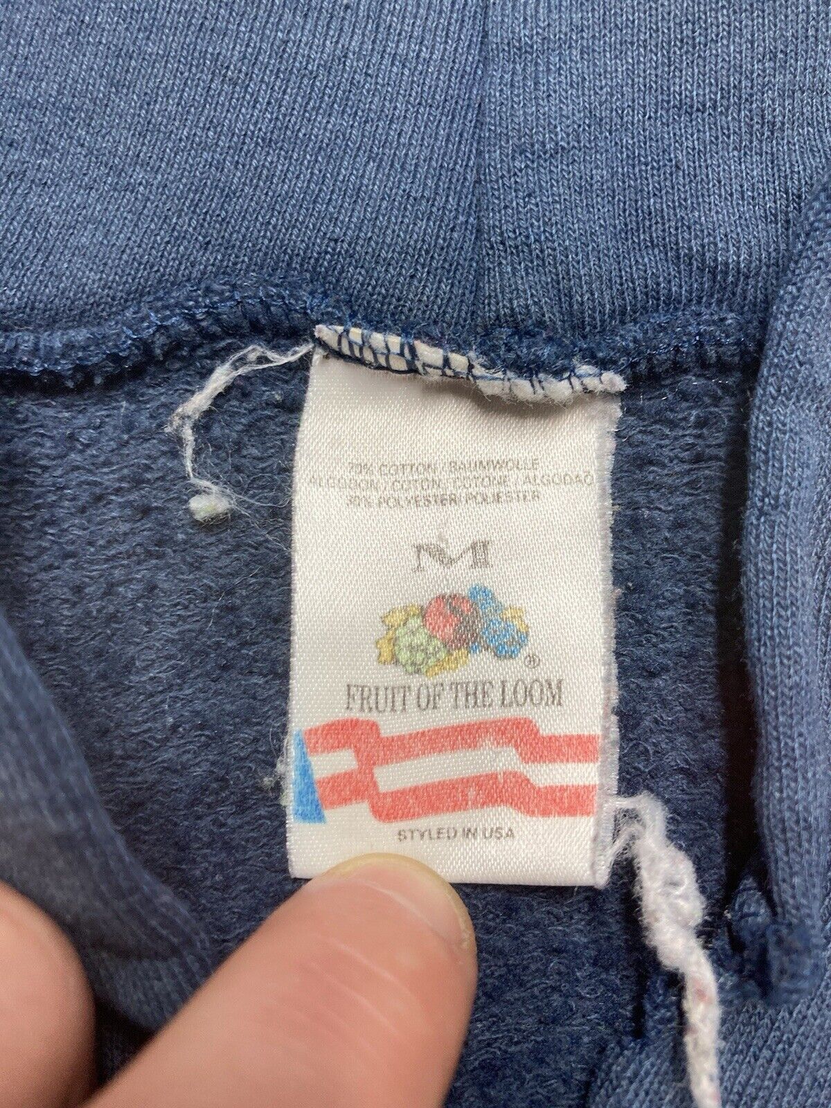 Fruit Of The Loom × Vintage 80s pullover hoodie fruit of the loom promo logo navy blue M Size US M / EU 48-50 / 2 - 7 Thumbnail