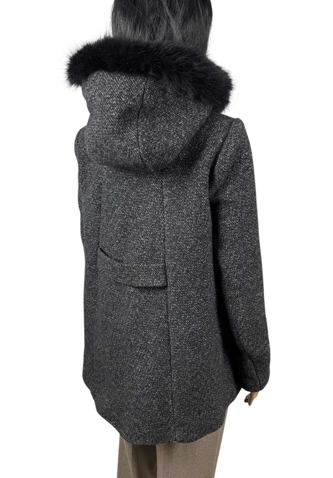 Maje Maje H13 Domino Wool Duffle Coat Fur Coyote Trim size 36 Size XS / US 0-2 / IT 36-38 - 9 Thumbnail